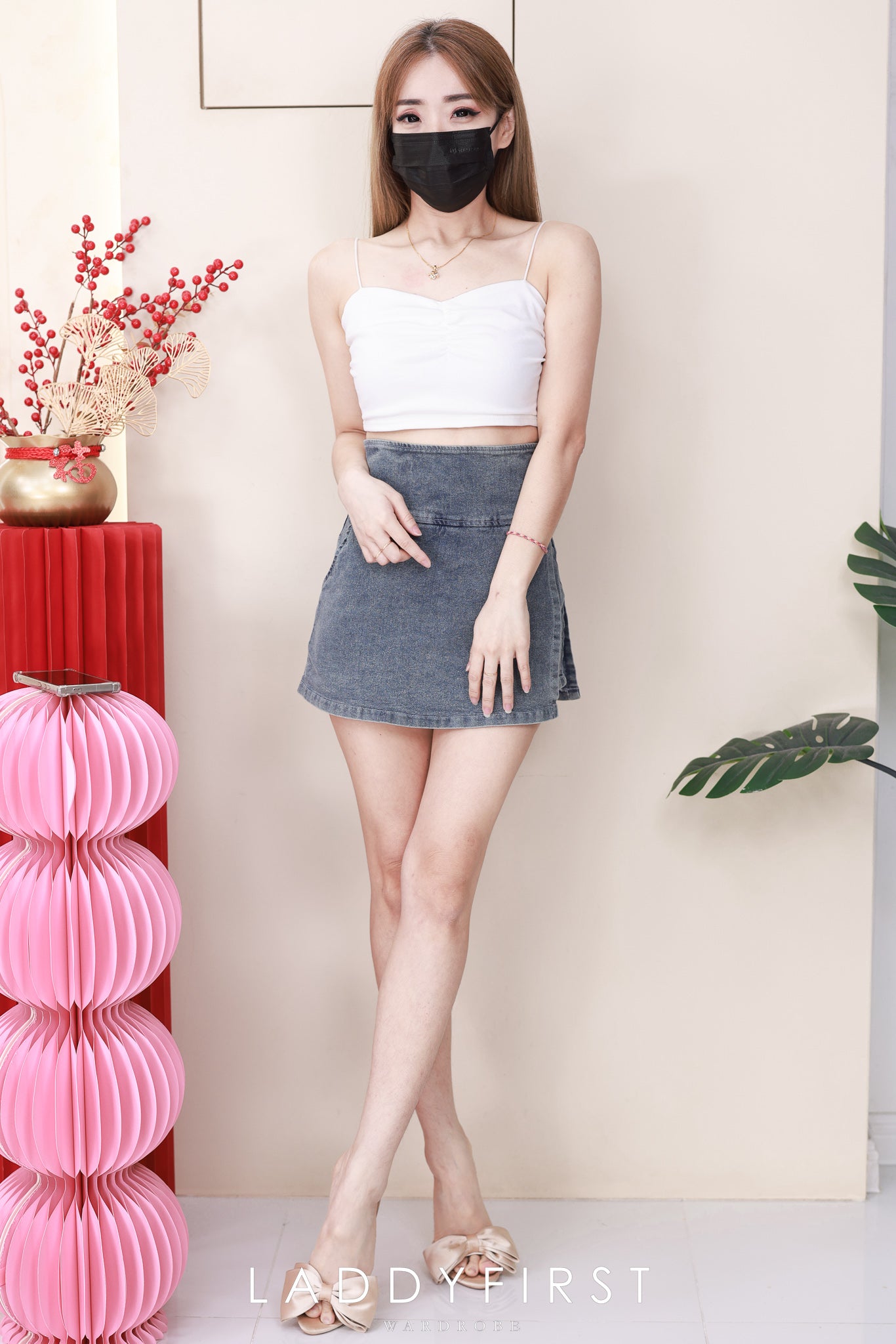 【S2475】高品质简约时尚厚实牛仔高腰百搭裤裙，有口袋 ❤️❤️ 【D-R2-C1】