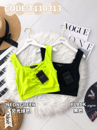 【T110313】🧧 宠粉福利回馈 🧧 独家爆款高品质皱褶领无袖前双后单纯棉棉质弹力百搭上衣 ❤❤【B-R3-C4】