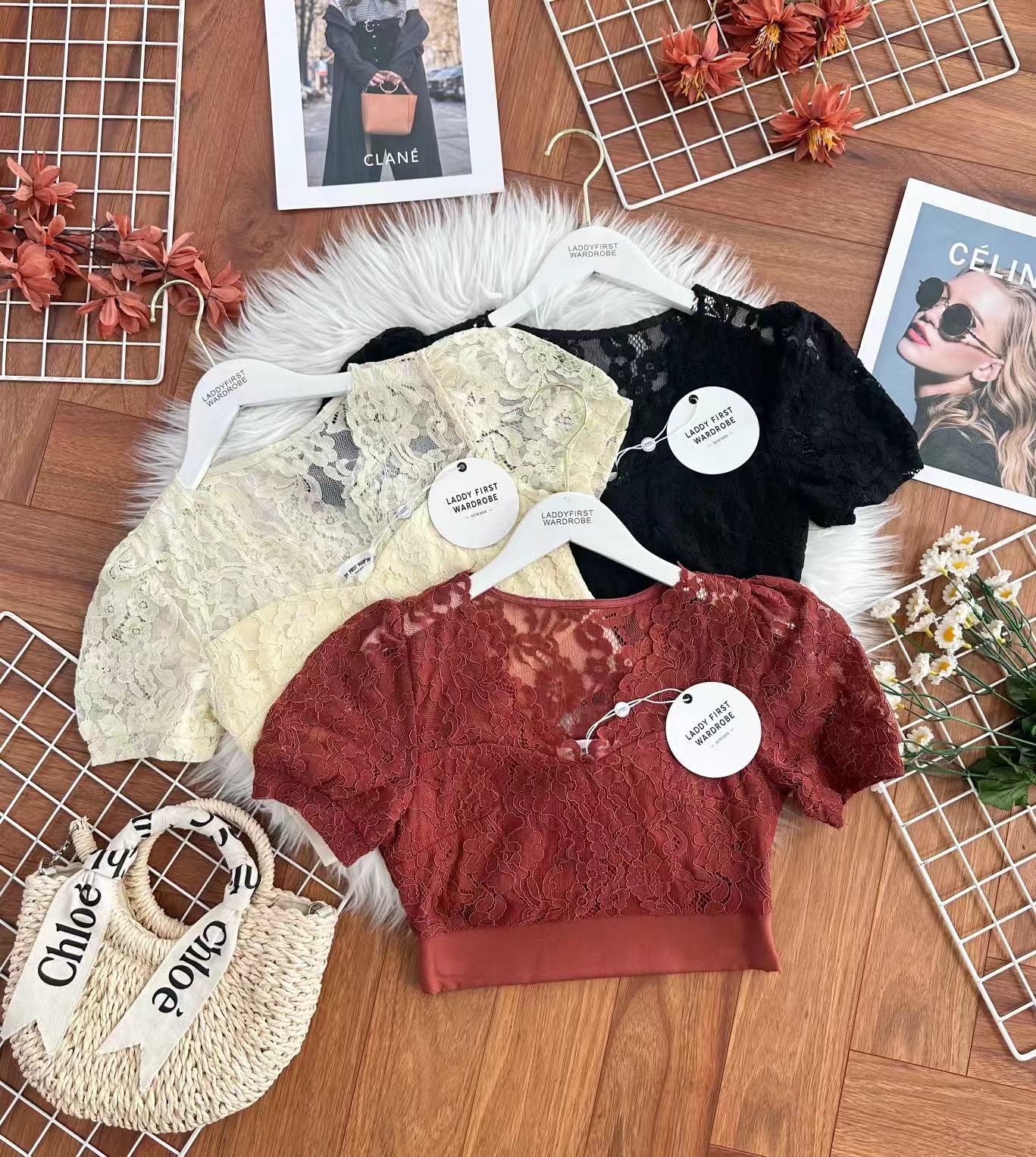 【SS3433】【网站福利款✨】【LFW独家小圆饼】高品质两件式高端气质时装套装 短袖蕾丝时装上衣➕中长款西装高腰裙子 ❤️❤️