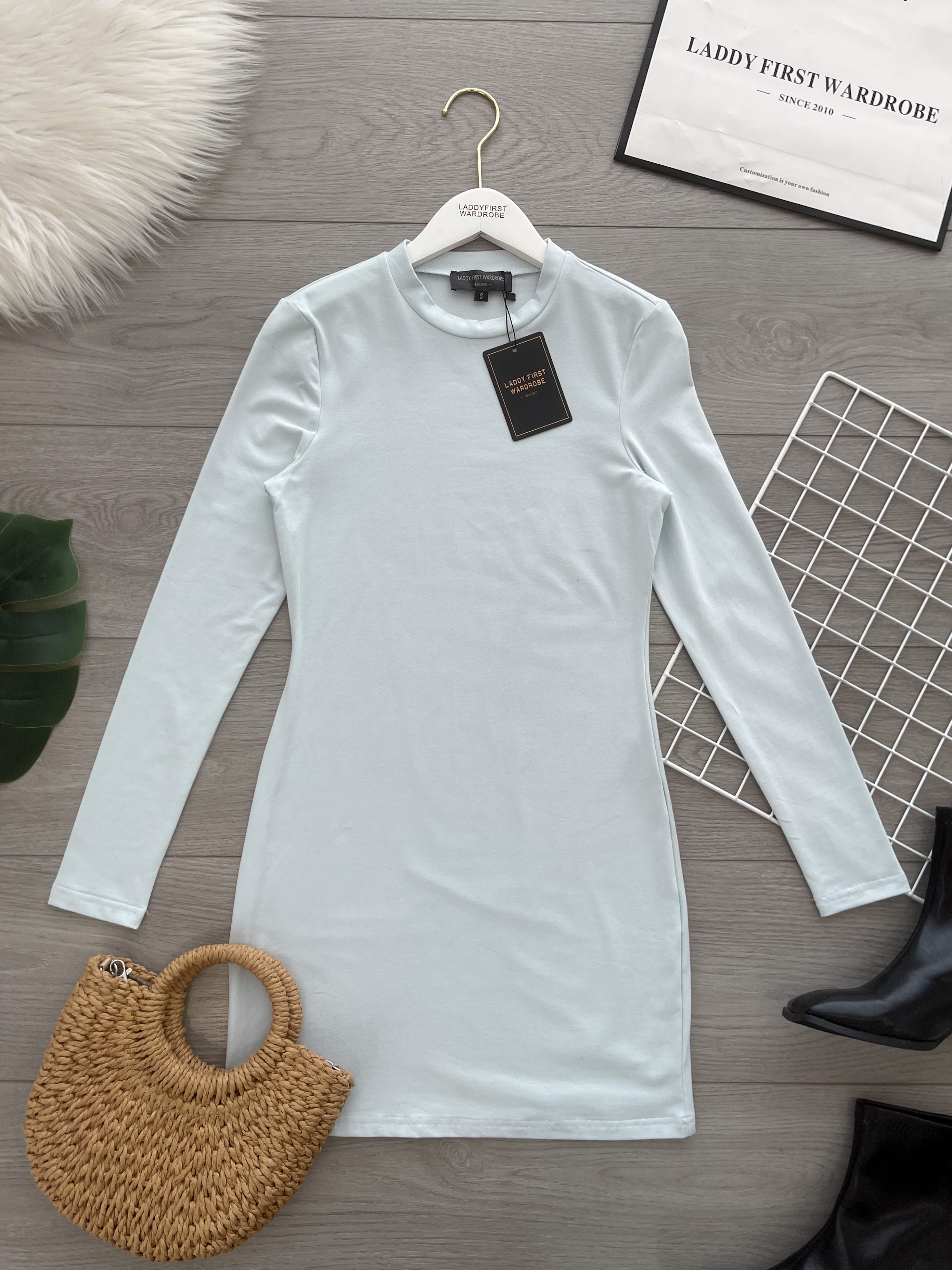 【D3541】独家爆款高品质强推修腰显瘦纯棉弹力慵懒时尚百搭长袖连身裙子 ❤️❤️