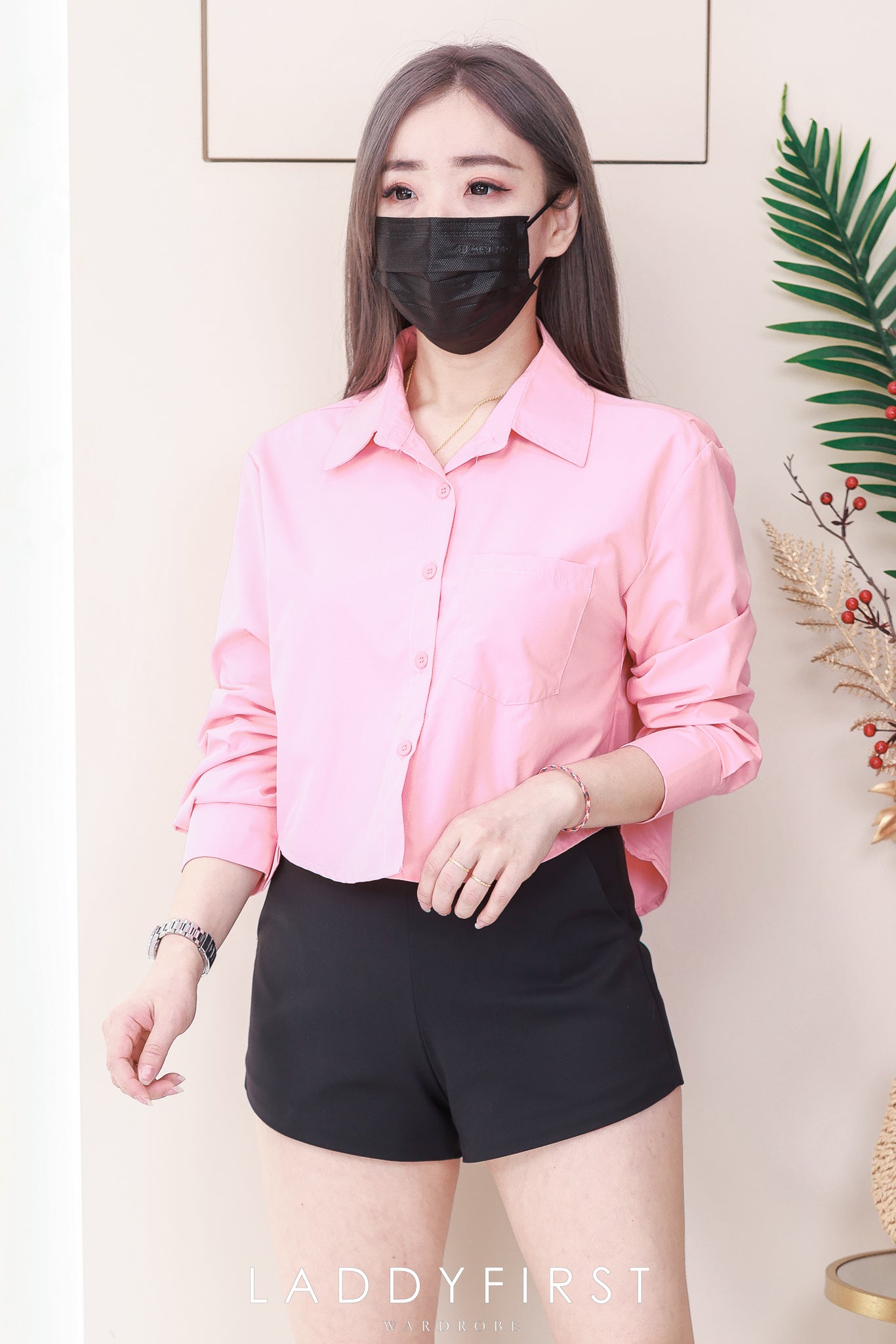 【T97892】高品质简约气质翻领长袖衬衫上衣，有口袋 ❤️❤️