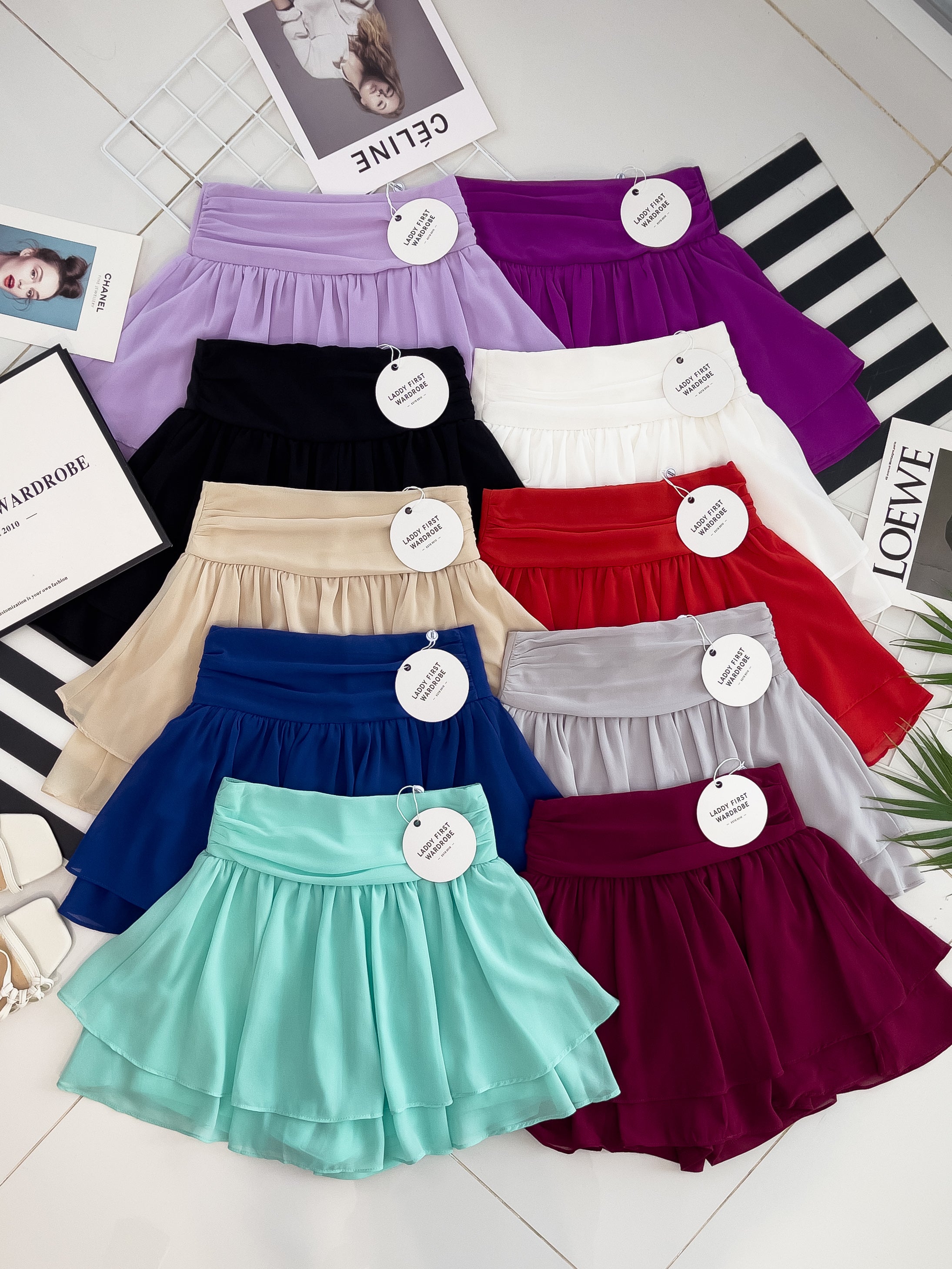 【S681131】‼️爆单王再次到货‼️【独家小圆饼】高质量西装拼雪纺蓬蓬高腰裙子【A-R3-C4】