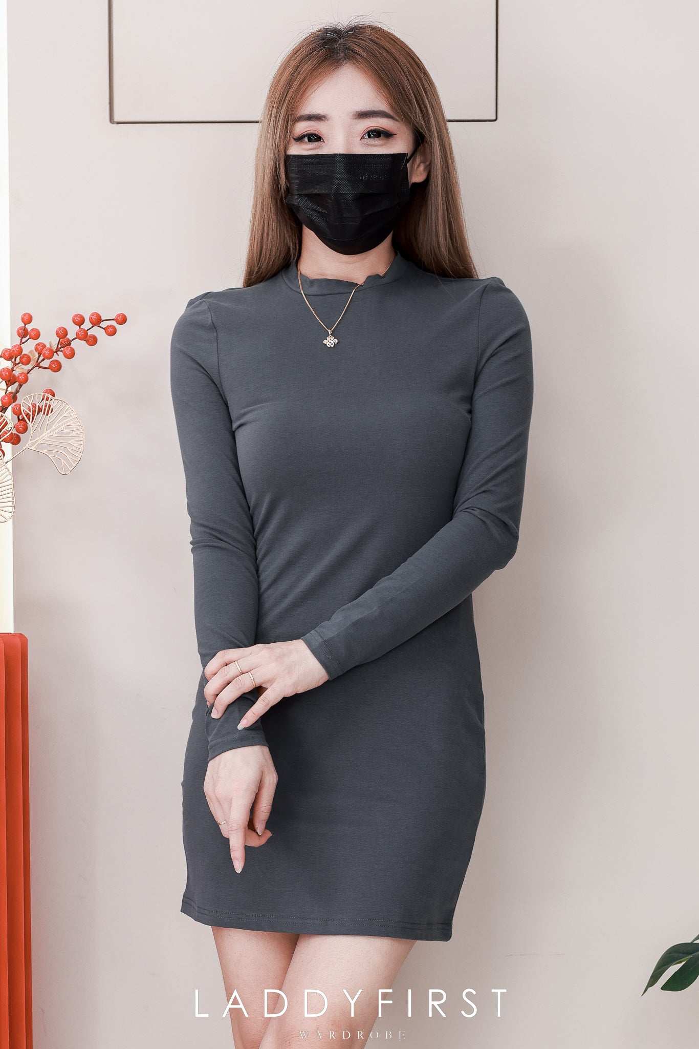 【D3541】独家爆款高品质强推修腰显瘦纯棉弹力慵懒时尚百搭长袖连身裙子 ❤️❤️