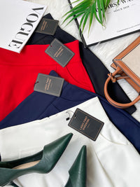 【S2129】【网站福利款✨】独家爆款高品质简约百搭款A字西装高腰裙子，内层有里布短裤，有口袋 ❤️❤️ 【C-R3-C4】