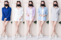 【T80340】＊订单不断＊ 独家爆款高品质韩式宽松版多巴胺色系翻领长袖西装衬衫上衣❤️【A-R1-C5】