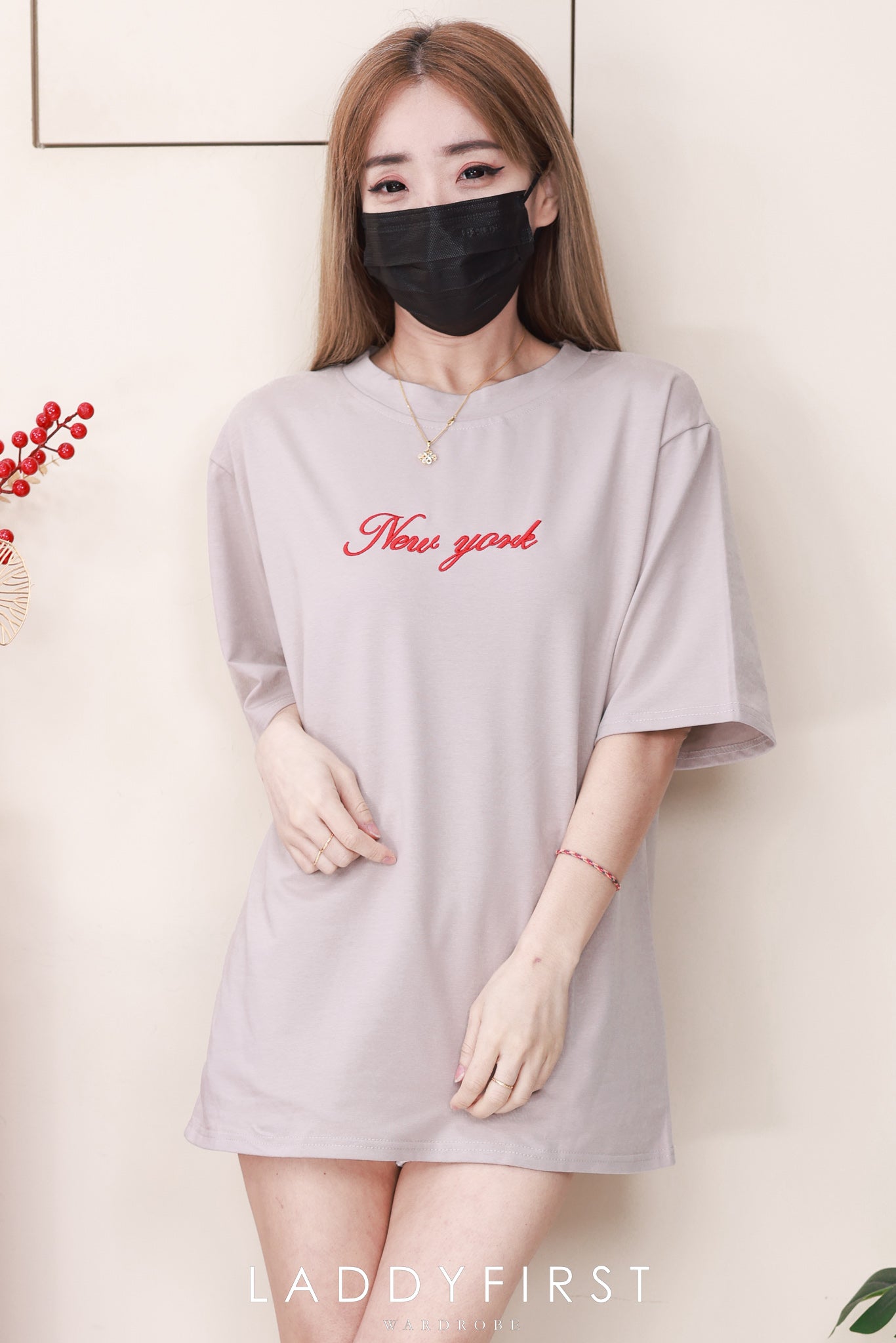 【T82997】高品质New york 刺绣宽松纯棉日常oversized百搭上衣 ❤❤ 【B-R1-C6】