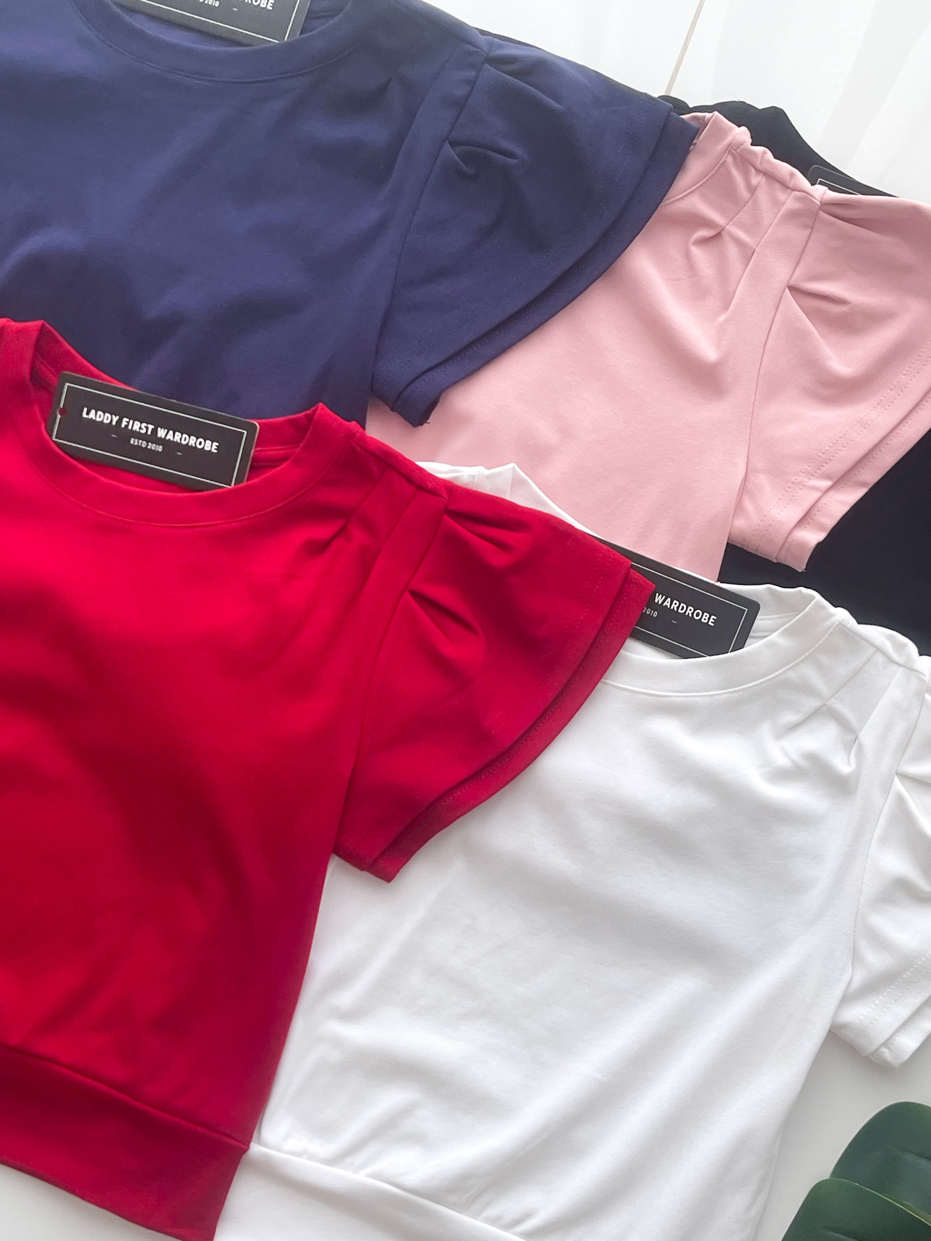 【T98665】高品质荷叶袖纯棉弹力百搭上衣 ❤❤