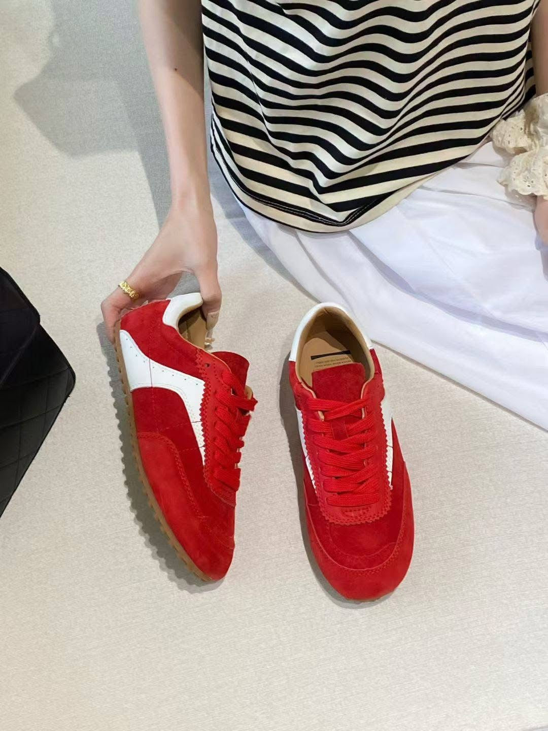 【R830-10】🔅精选预售款🔅 高质量韩系街头风软底复古真皮休闲阿甘鞋子 ❤️