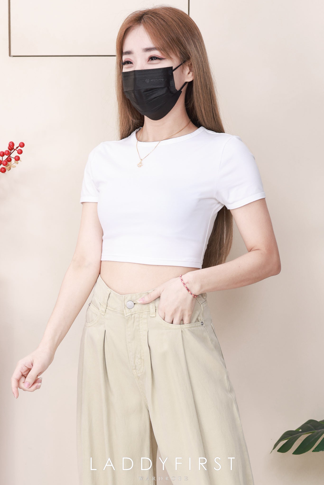 【L3580】高品质气质天丝牛仔直筒阔脚高腰百搭长裤，有口袋 ❤️❤️