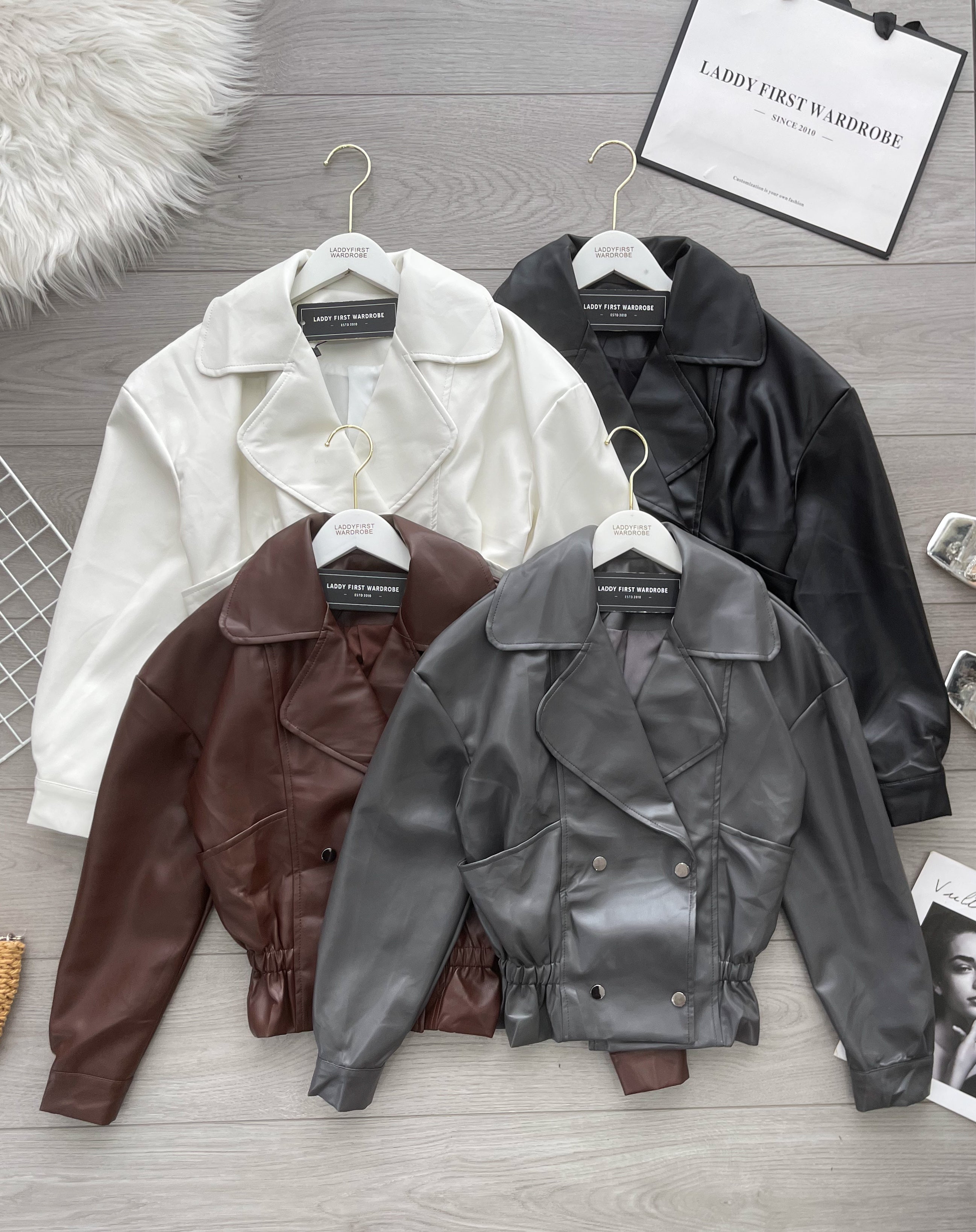 【JK2704】高品质复古骑士风气质皮革长袖外套 ❤️❤️