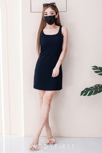 【D82540】高品质带胸垫螺纹弹力无袖慵懒连身裙子 ❤❤【A-R2-C1】