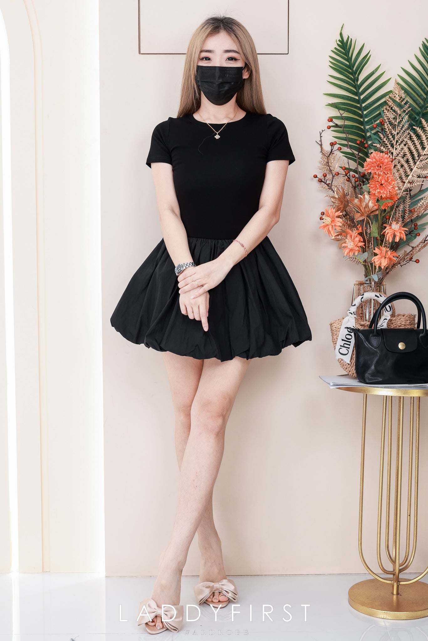 【D98450】高品质减龄温柔风花苞连身裙子，腰节松紧弹力 ❤️❤️