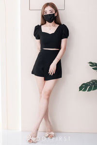 【SS8229691】【LFW独家小圆饼】高品质两件式气质简约西装套装 V领短袖西装上衣➕前裙后裤西装百搭裤裙，有口袋 ❤️❤️【E-R2-C4】