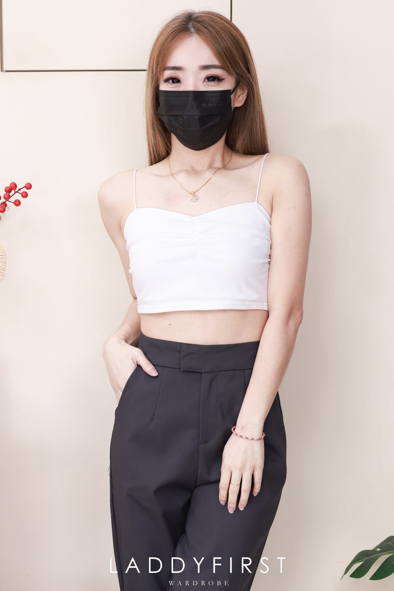 【L80390】高品质OL西装高腰九分长裤，有口袋 ❤️❤️ 【A-R1-C3】