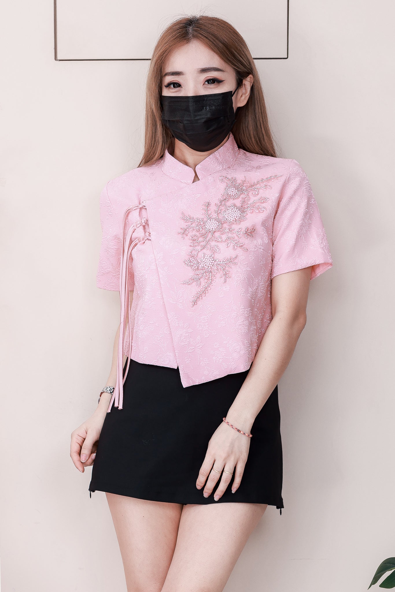 【T2628】高品质新中式重工钉珠流苏盘扣旗袍上衣 ❤❤