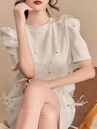 【D8808】🌟现货🌟高品质羽毛水钻时尚甜美连身裙子 ❤️❤️【A-R1-C5】