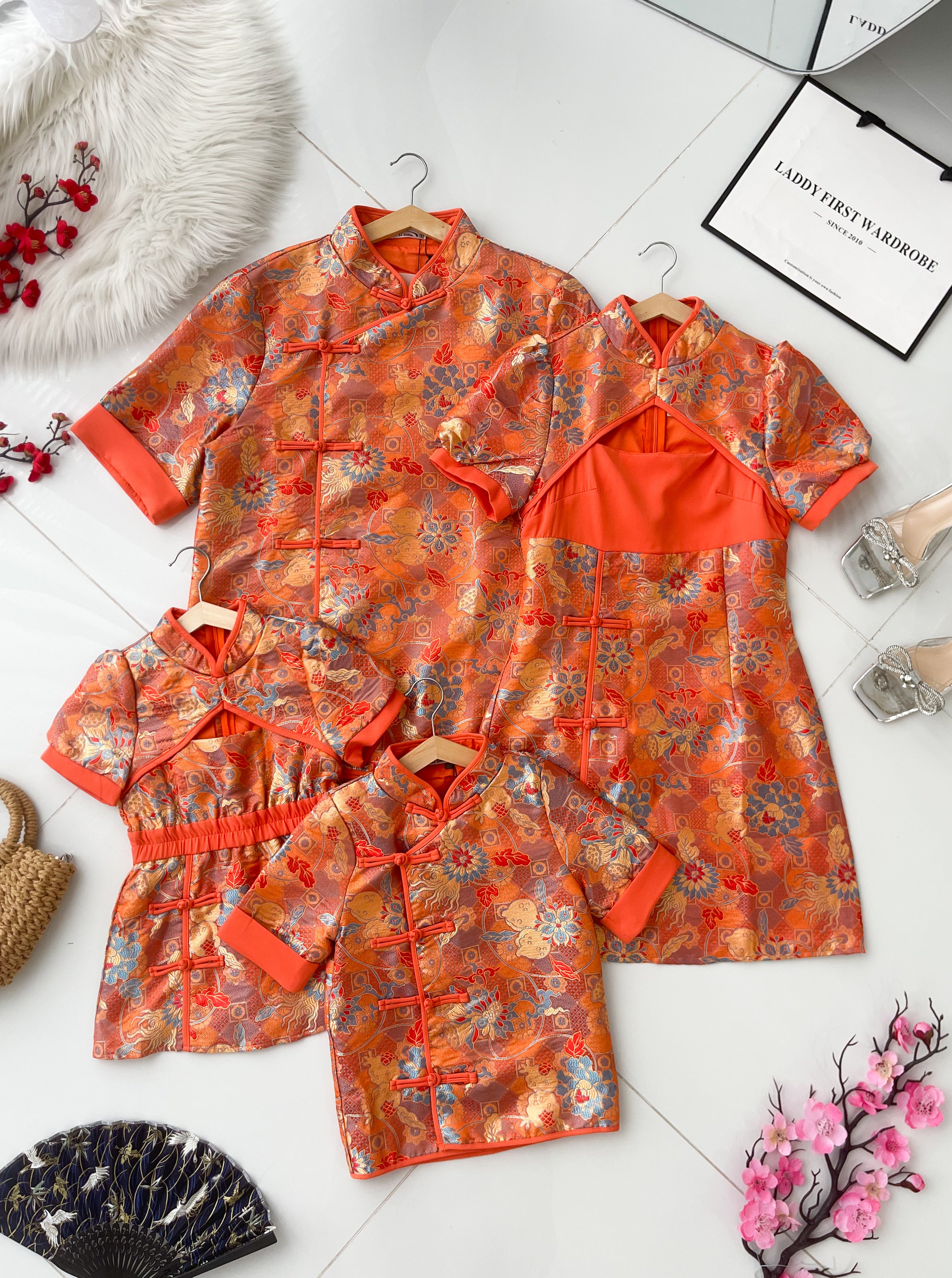 【D1029】高品质【女童】高端贵气国风显腰提花旗袍连身裙子 ❤️❤️【B-R1-C1】