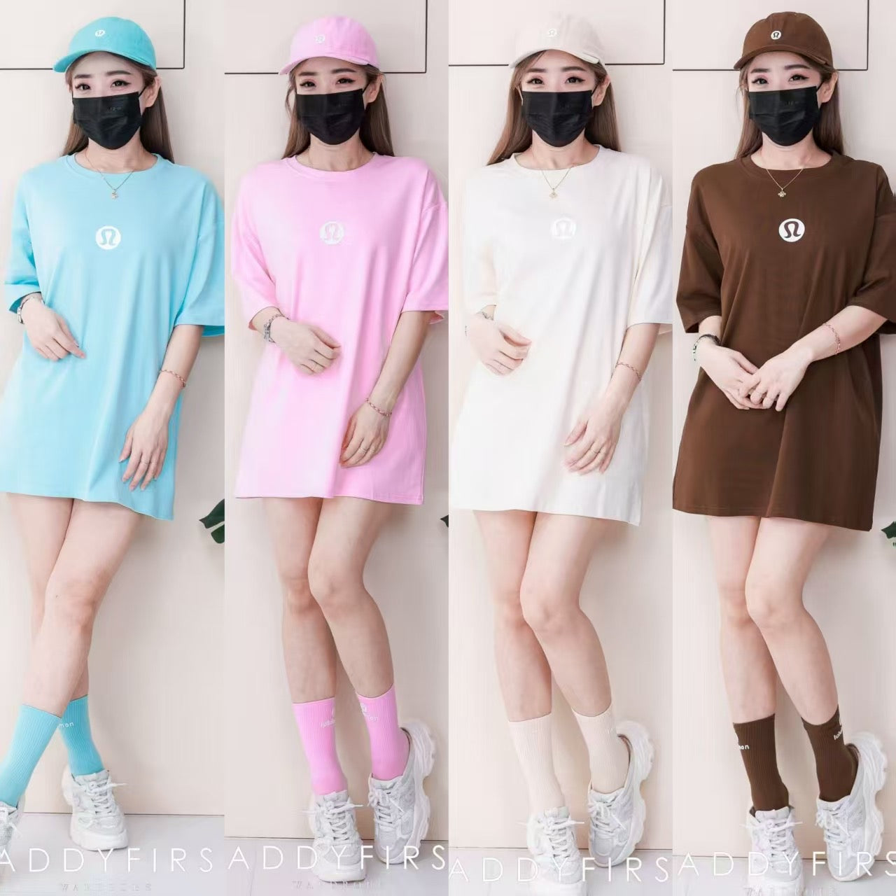 【O1167】高品质三件套男女同款纯棉Oversized 潮流时尚上衣 ❤️❤️ 上衣👕➕帽子🧢➕袜子🧦