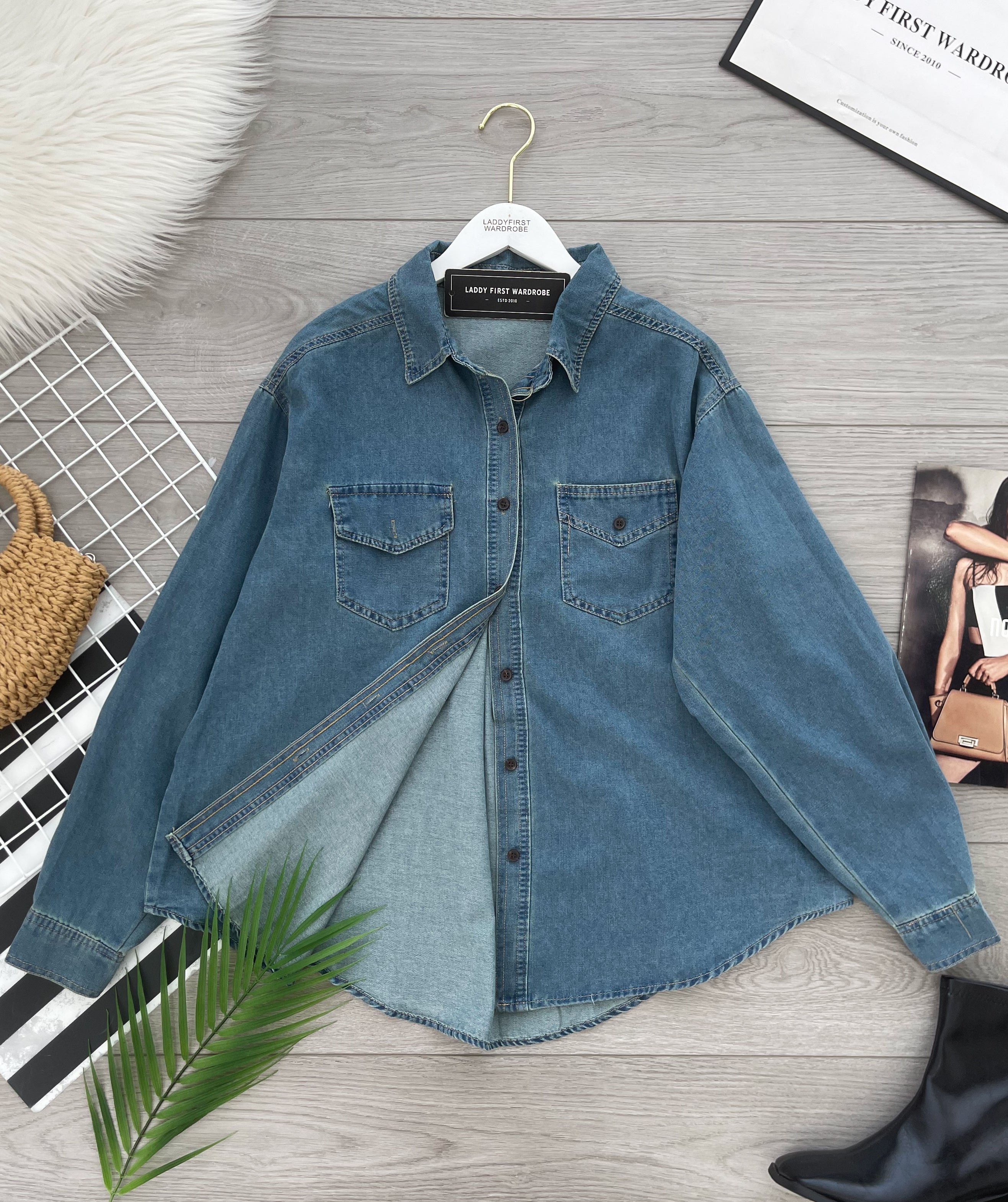【JK82776】高品质韩式宽松版Oversized 牛仔长袖外套 ❤❤