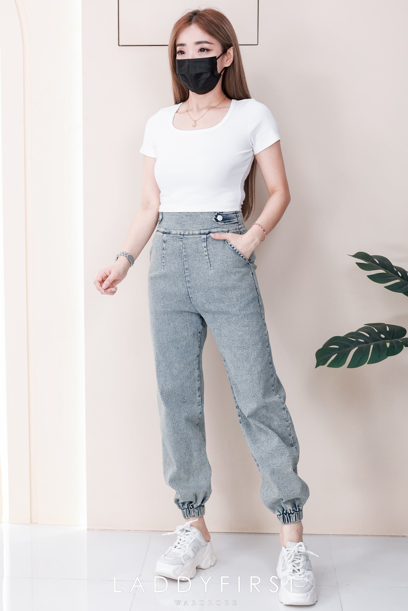 【L6754】高品质COTTON JEANS牛仔弹力老爹百搭九分长裤❤️❤️