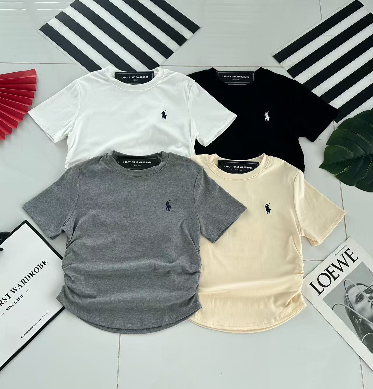 【T27425】高品质polo刺绣logo圆领短袖修身版型纯棉弹力休闲百搭上衣 ❤❤