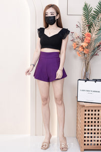 【S3380】【LFW独家小圆饼】高品质阔腿蓬蓬百褶显腰西装高腰百搭短裤，内层包臀防走光里布短裤 ❤️❤️【A-R3-C3】