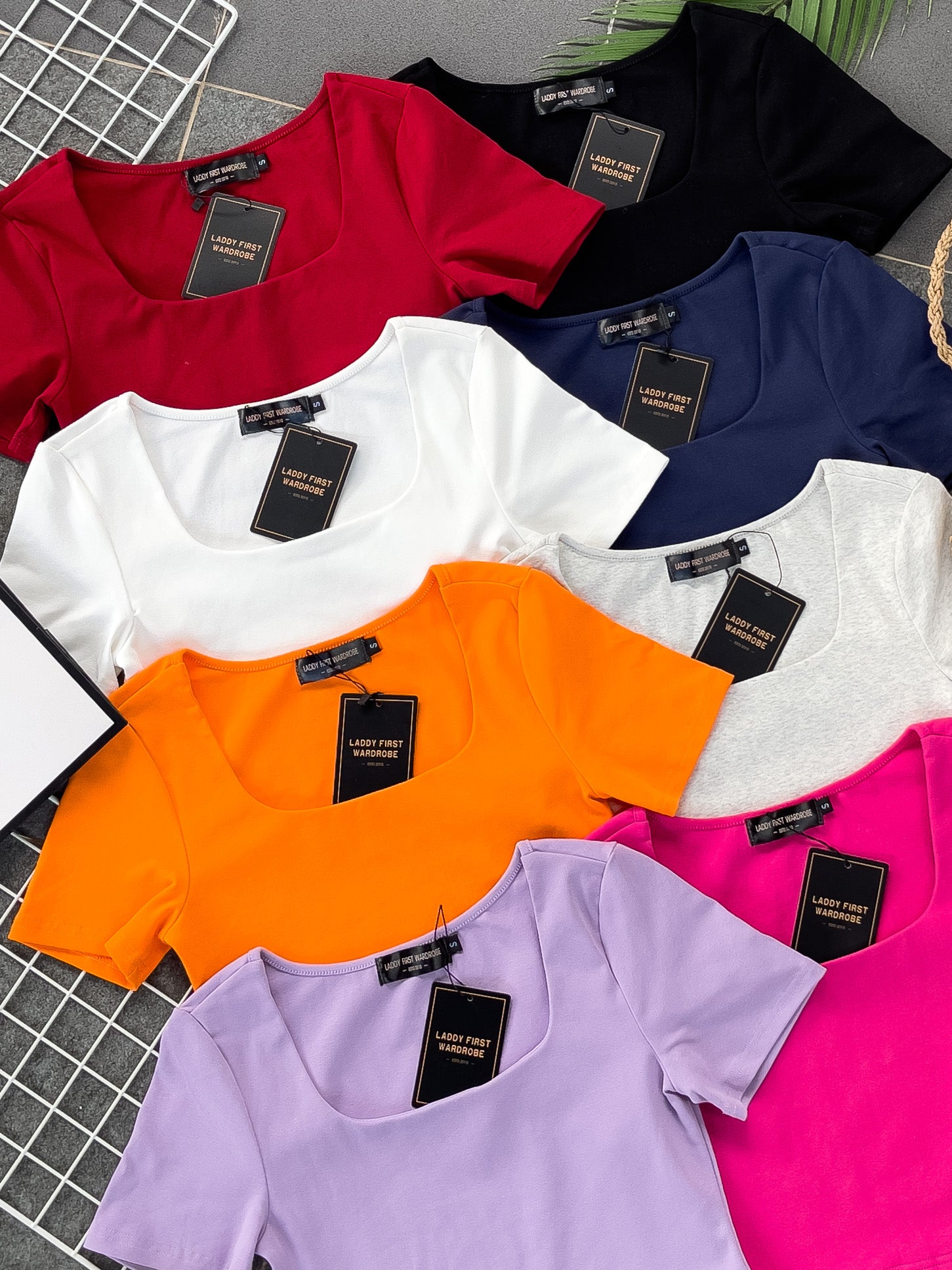 【T3371】前双后单层方领纯棉弹力百搭上衣 ❤❤ 【C-R1-C5】