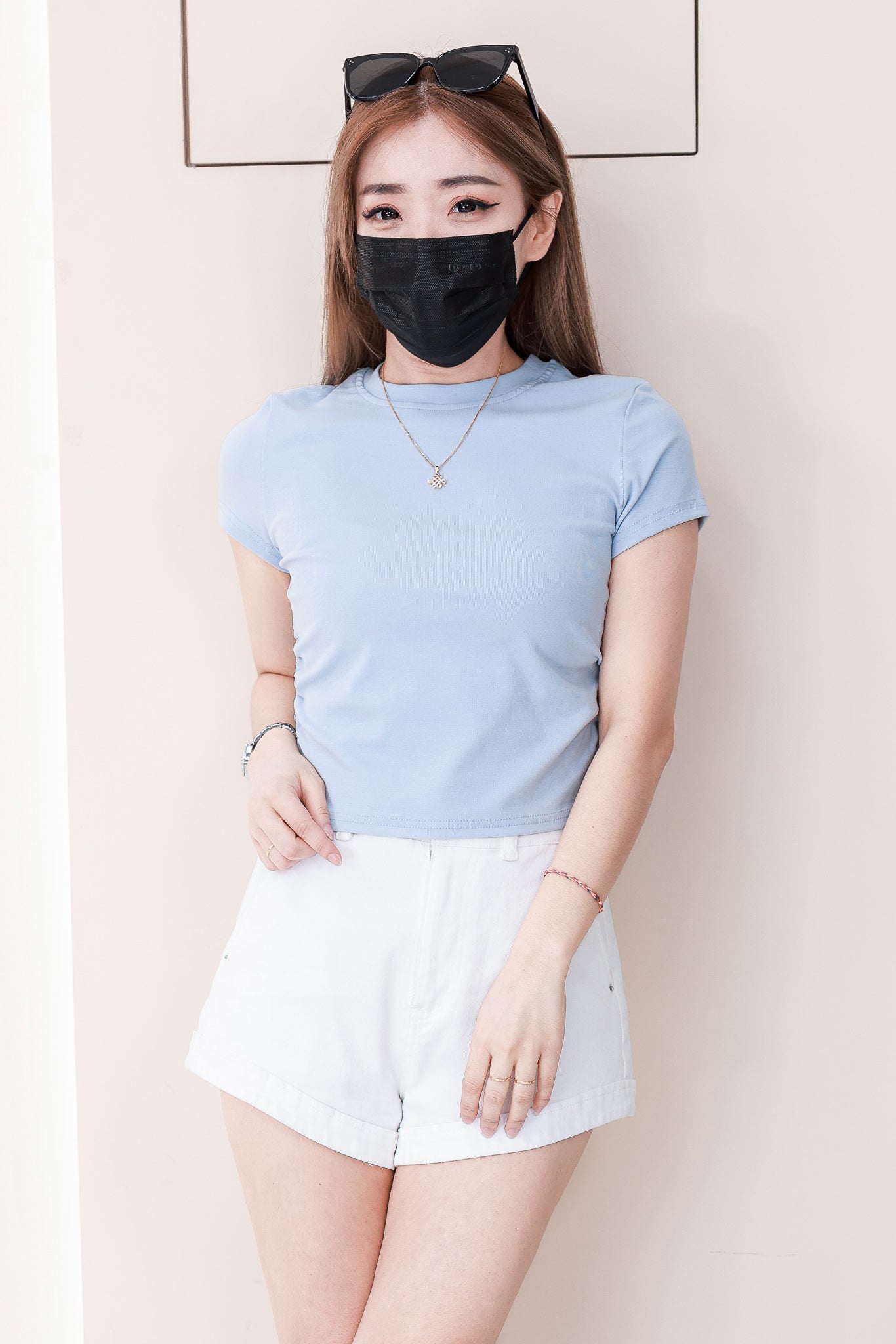 【T1061-1】🧧 宠粉福利回馈 🧧  独家爆款高品质纯棉弹力圆领短袖简约日常百搭款上衣，两侧收腰设计 #衣柜必入手百搭款 ❤❤