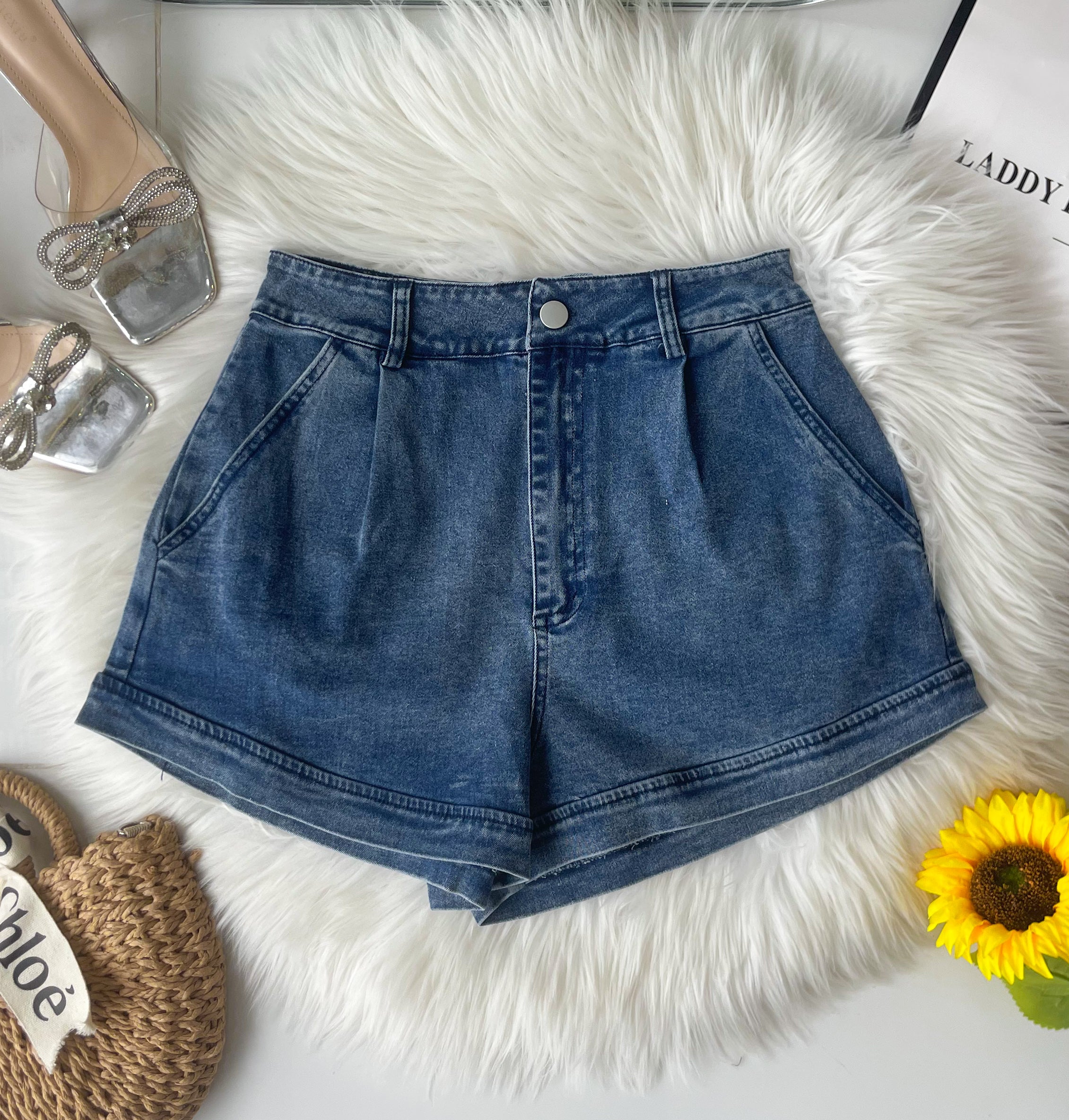 【S83101】高品质不包臀显瘦高腰简约日常COTTON JEANS牛仔百搭短裤，有口袋 ❤️❤️【D-R2-C1】