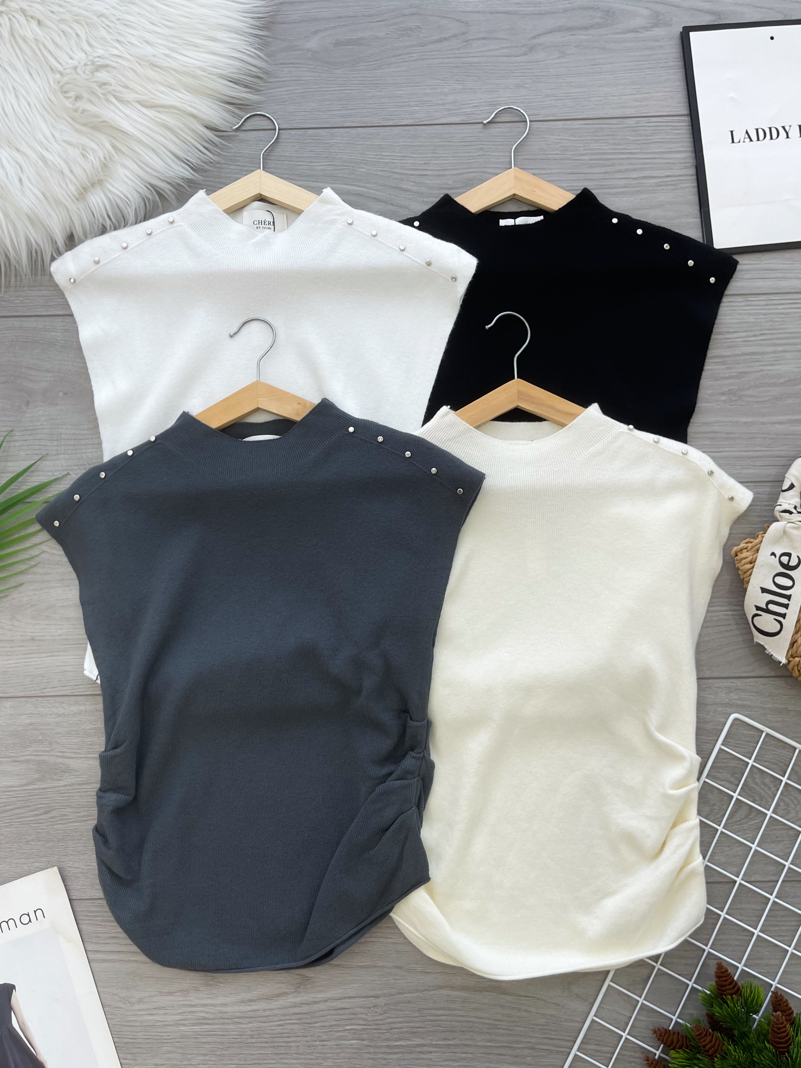 【T2545】高品质韩系简约微高领针织弹力两侧修身版型百搭上衣 ❤❤