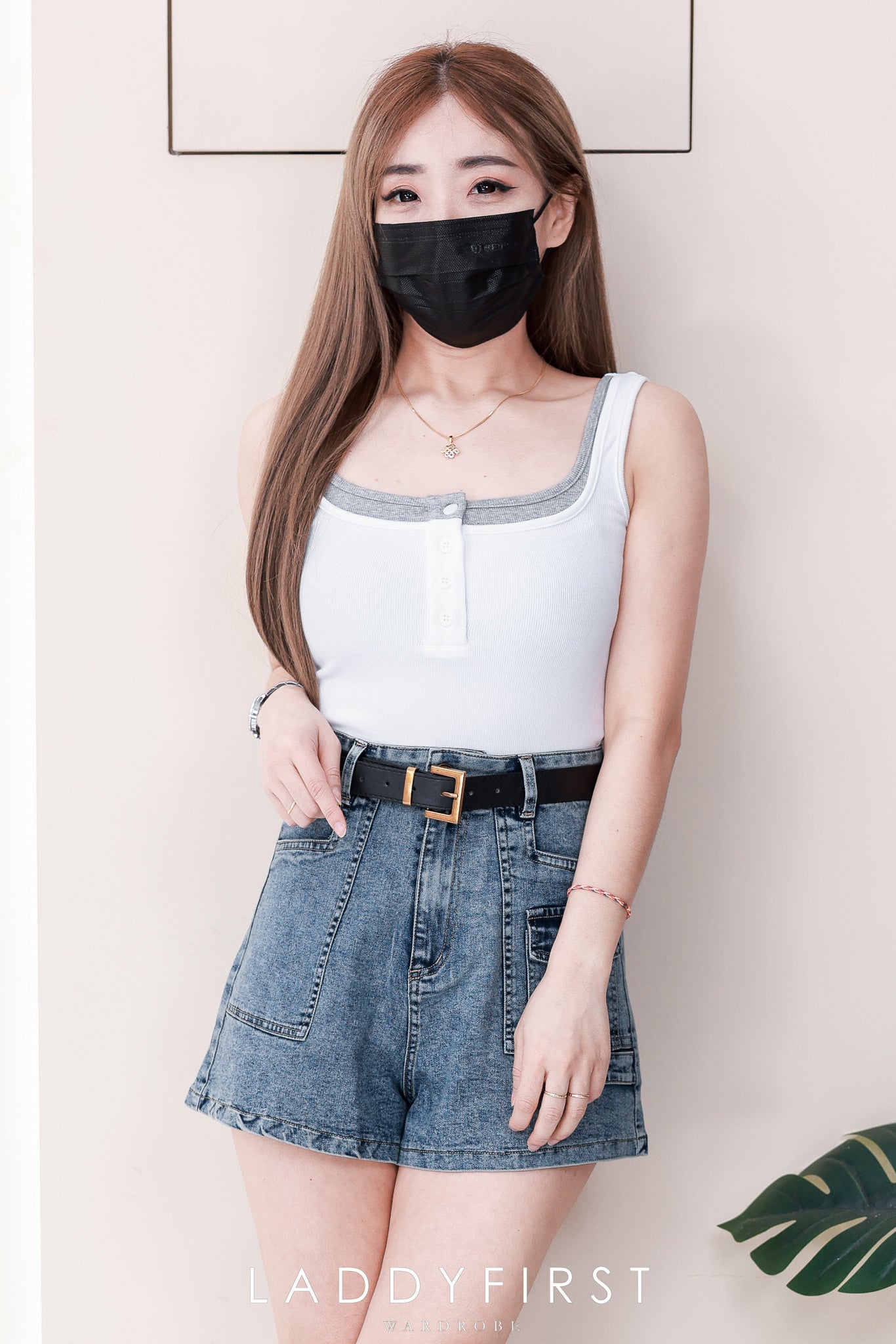 【T110980】【补厂家现货⚡⚡】高品质针织弹力拼色无袖百搭背心上衣 ❤️❤️