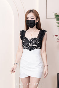 【T8229091】无袖木耳边水溶蕾丝时装上衣【C-R3-C2】