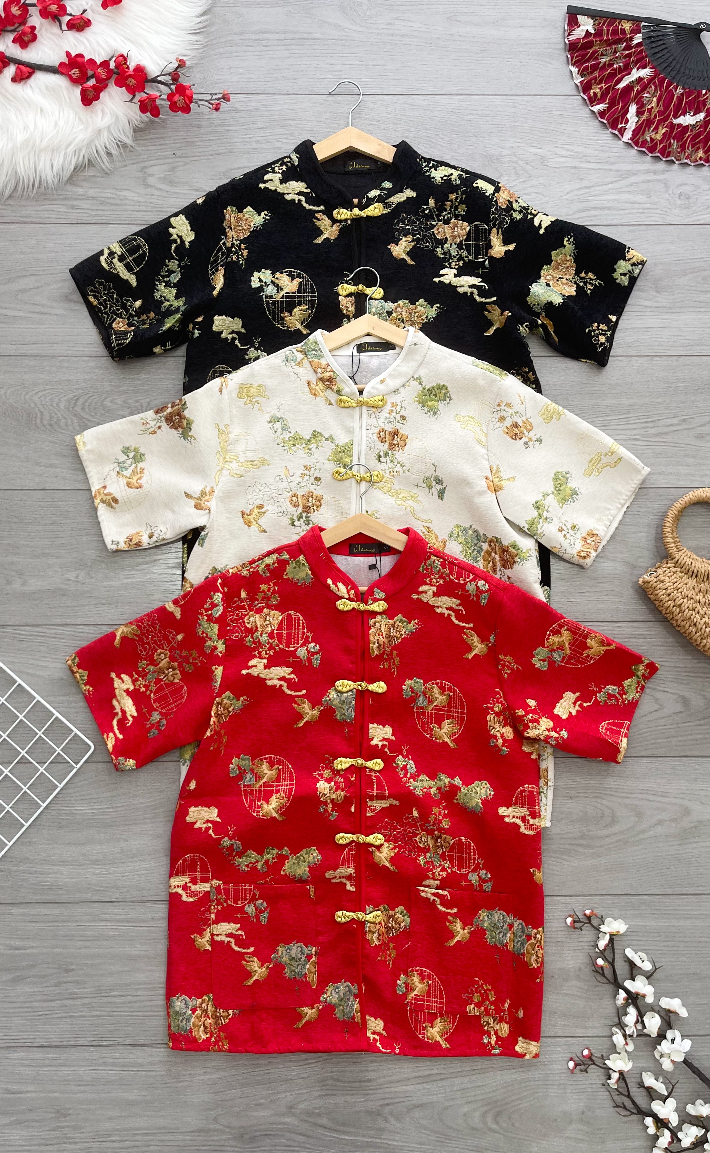 【T23208】高品质【亲子装//男装】高贵贵气新中式提花唐装上衣，有口袋 ❤❤