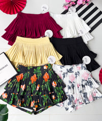 【S68135】【LFW独家小圆饼】【直播间搭配】双层蛋糕百褶荷叶边高腰显瘦西装裙子，内层防走光短裤 ❤️❤️ 【C-R3-C5】