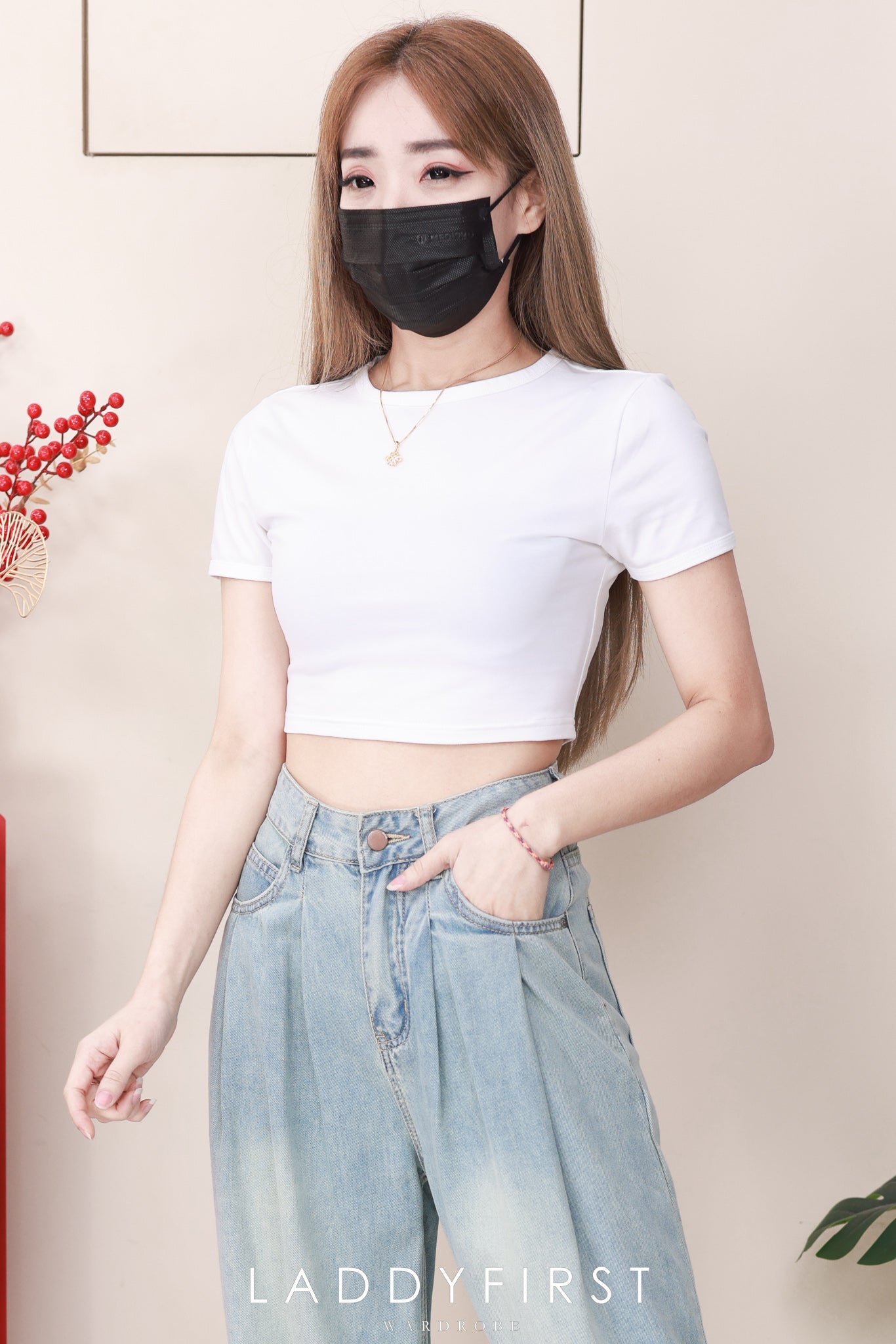 【L3580】高品质气质天丝牛仔直筒阔脚高腰百搭长裤，有口袋 ❤️❤️