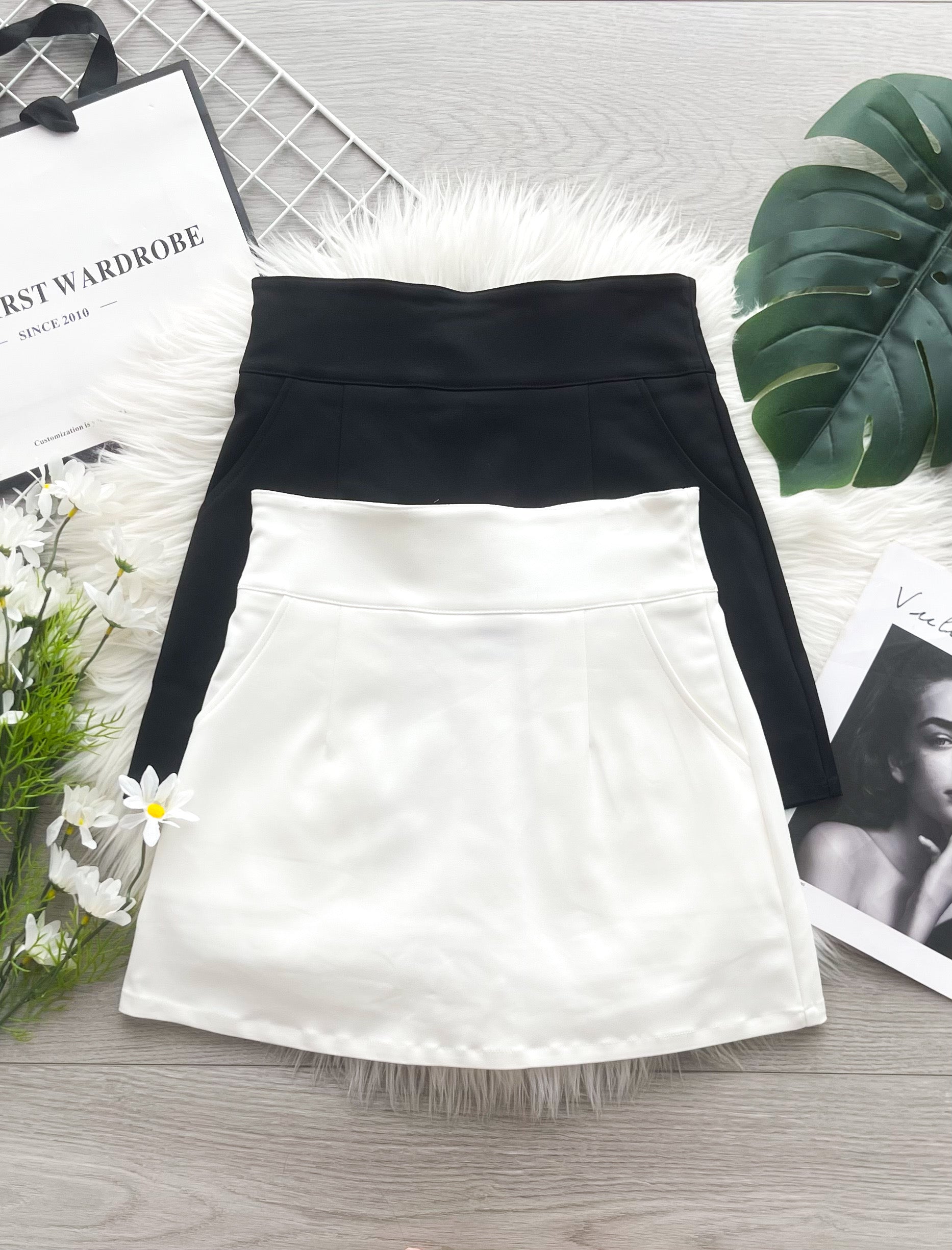 【S4887】独家爆款高品质修腰显瘦A字西装高腰百搭裙子，前后裙子内有里布裤子 ❤️❤️