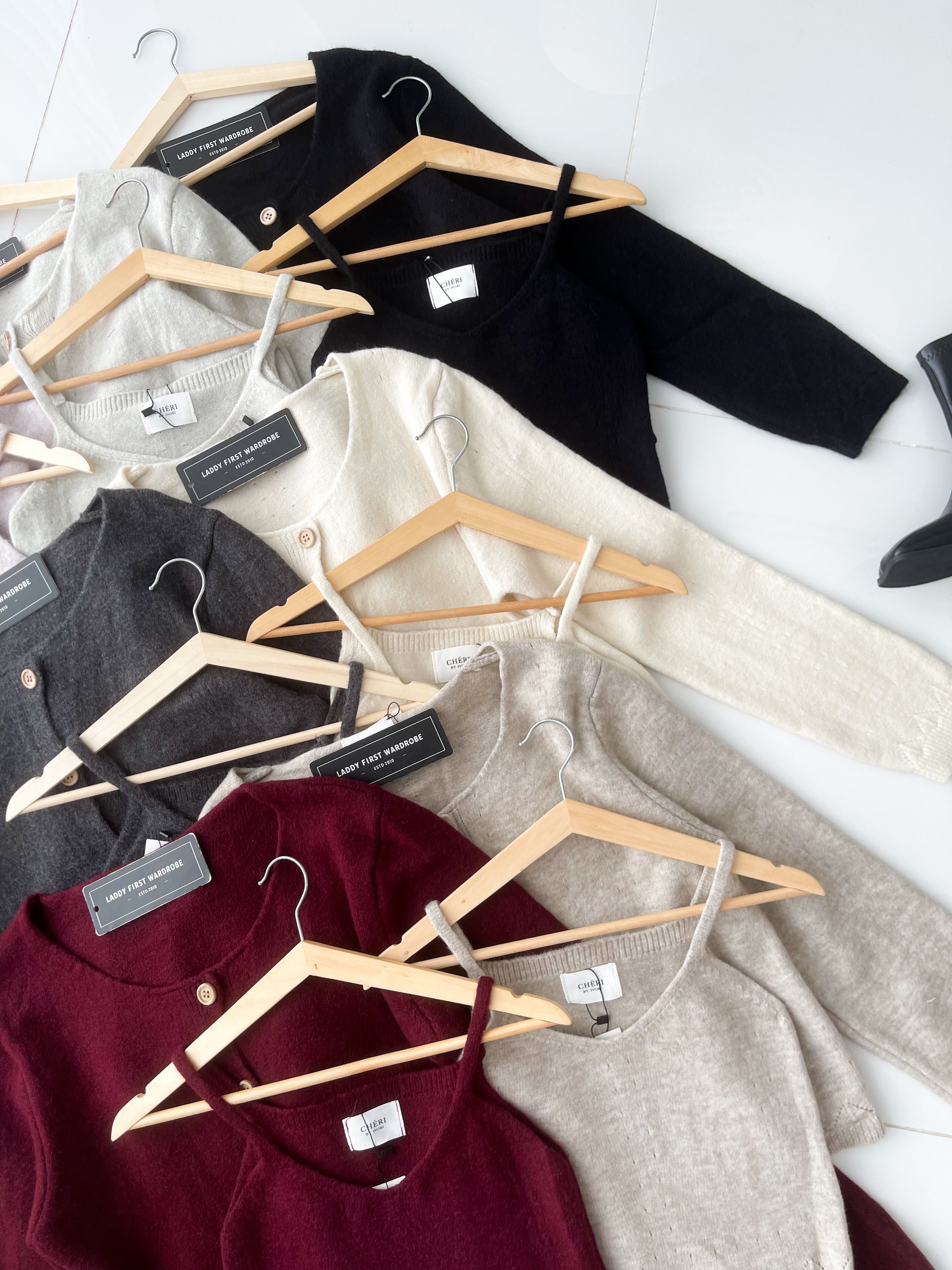 【T2668】高品质韩式宽松版简约穿搭毛绒针织长袖外套➕内搭上衣❤❤