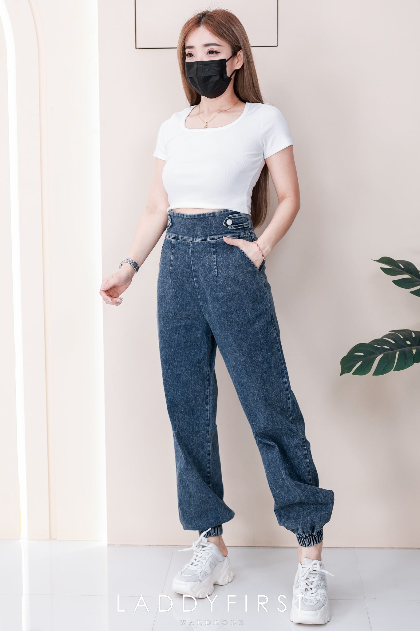 【L6754】高品质COTTON JEANS牛仔弹力老爹百搭九分长裤❤️❤️