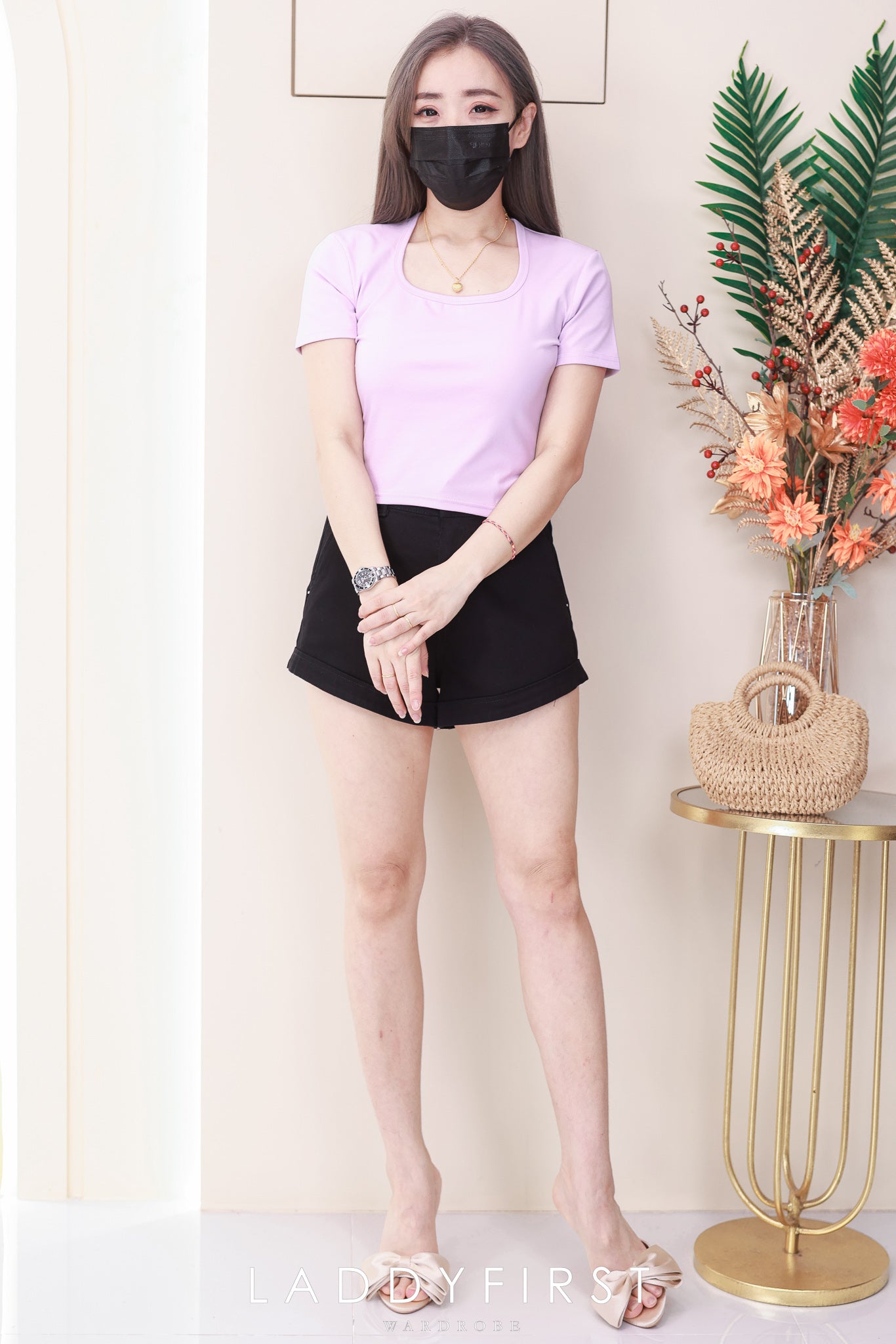 【T82309】高品质U领短袖纯棉SEPTEMBER弹力休闲百搭上衣 ❤️❤️