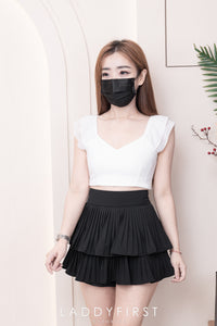 【S68135】【LFW独家小圆饼】【直播间搭配】双层蛋糕百褶荷叶边高腰显瘦西装裙子，内层防走光短裤 ❤️❤️ 【C-R3-C5】