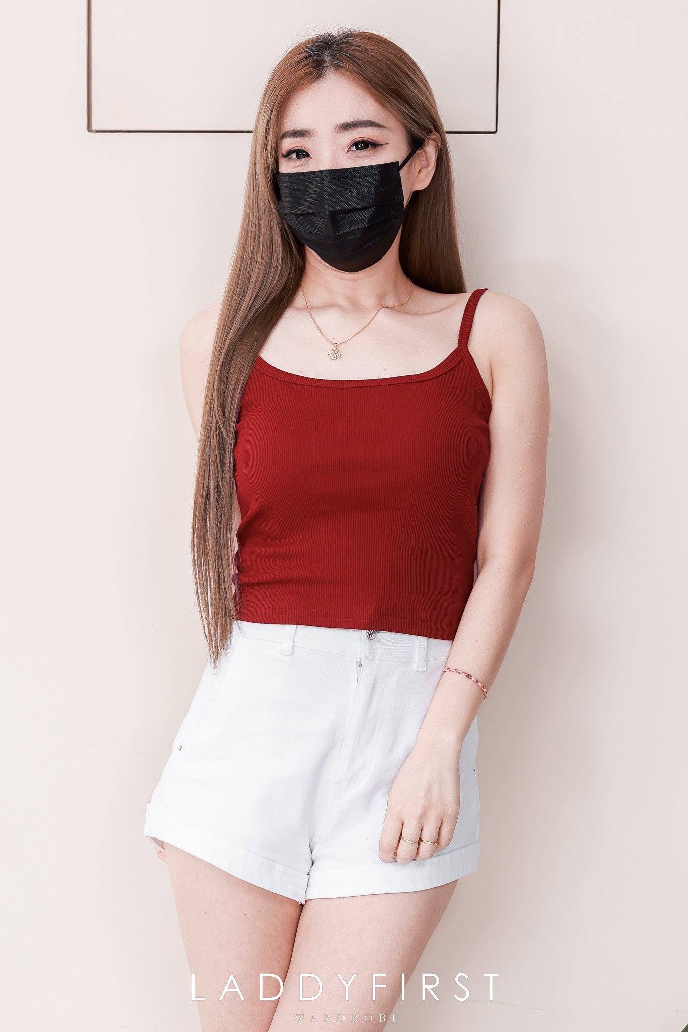 【T82579】高品质带胸垫螺纹弹力无袖肩带百搭背心上衣 ❤❤