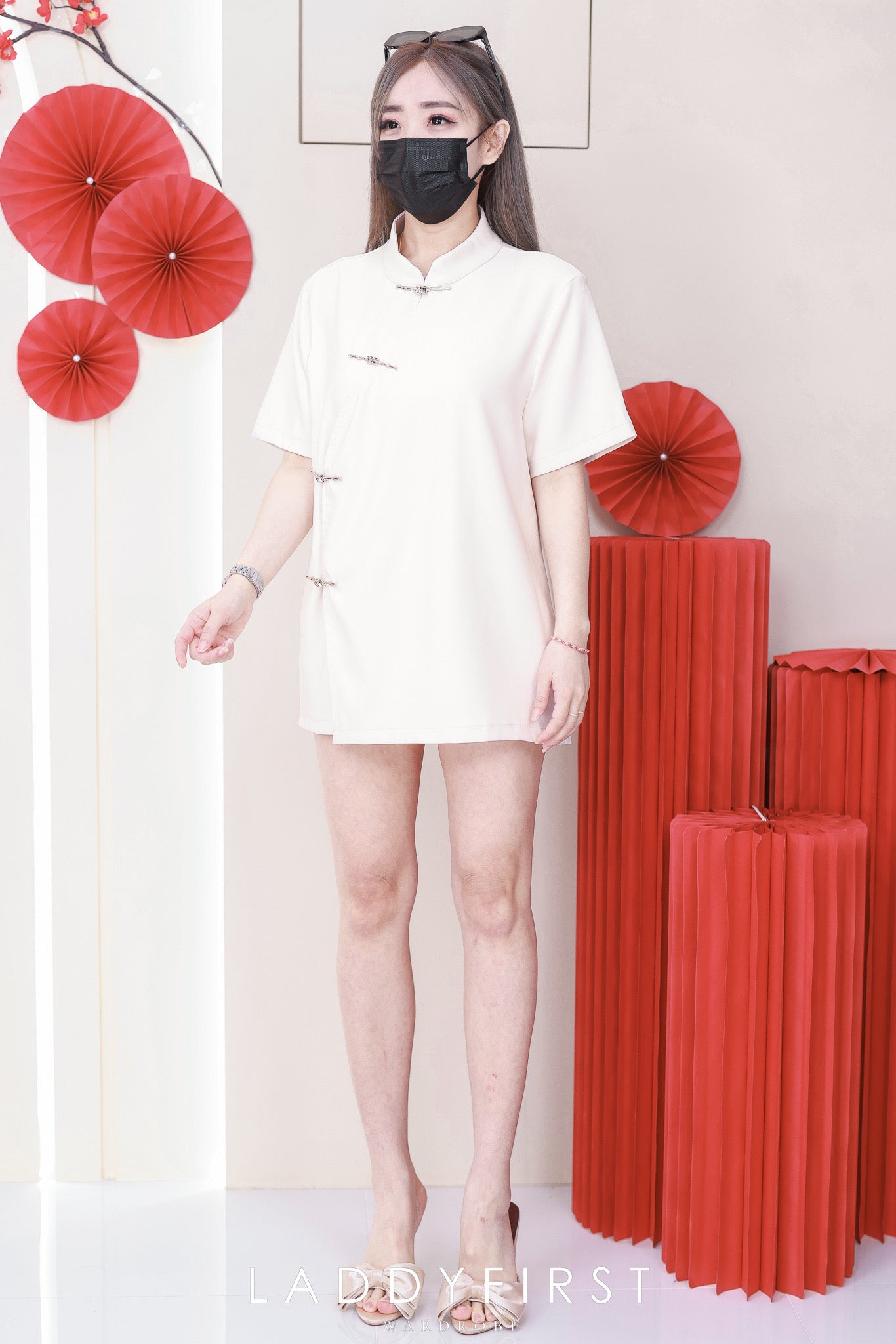 【T3482】【LFW独家小圆饼】高品质男女同款西装短袖金属盘扣唐装旗袍上衣，有口袋 ❤️❤️