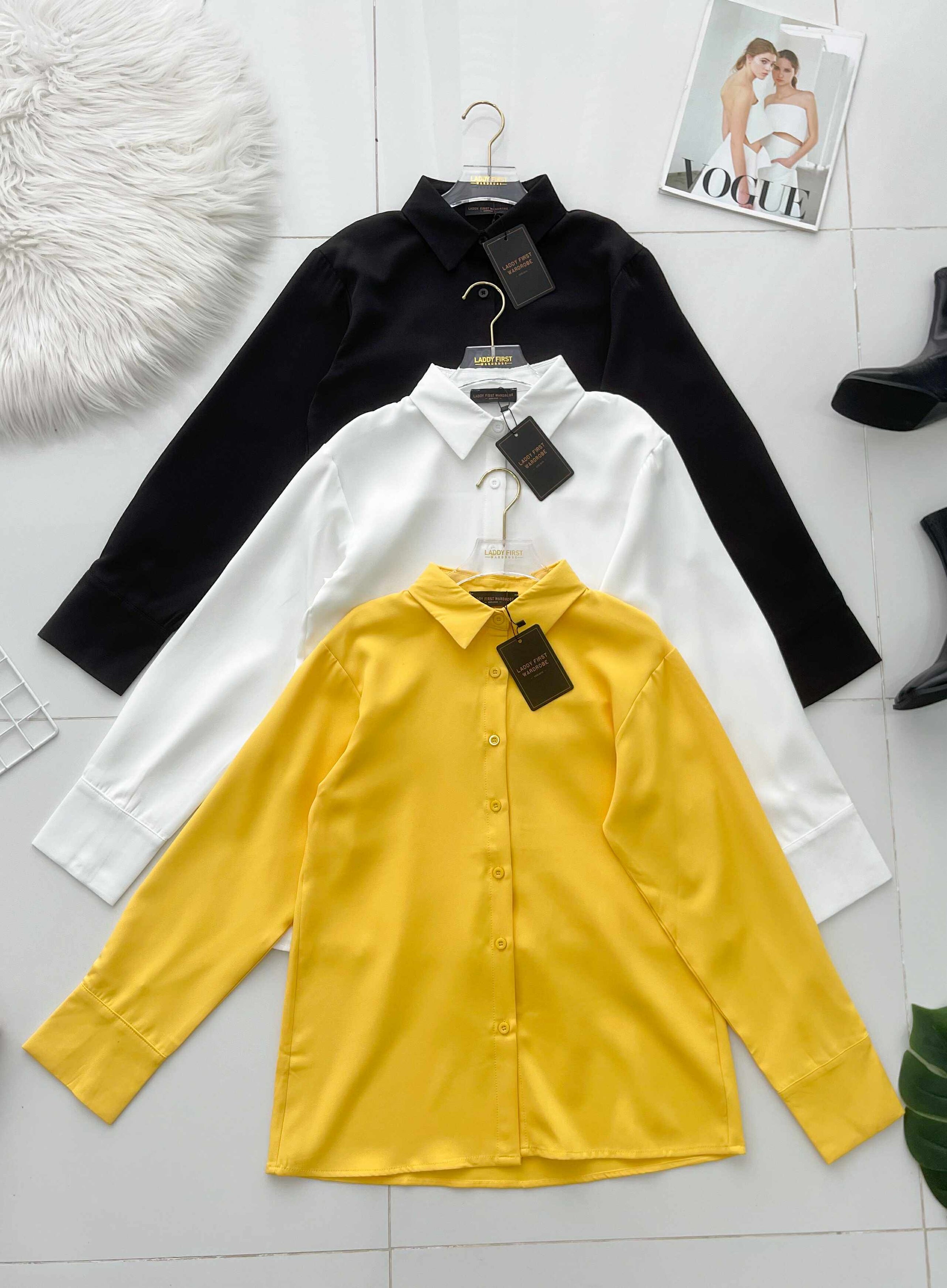 【T80340】＊订单不断＊ 独家爆款高品质韩式宽松版多巴胺色系翻领长袖西装衬衫上衣❤️【A-R1-C5】
