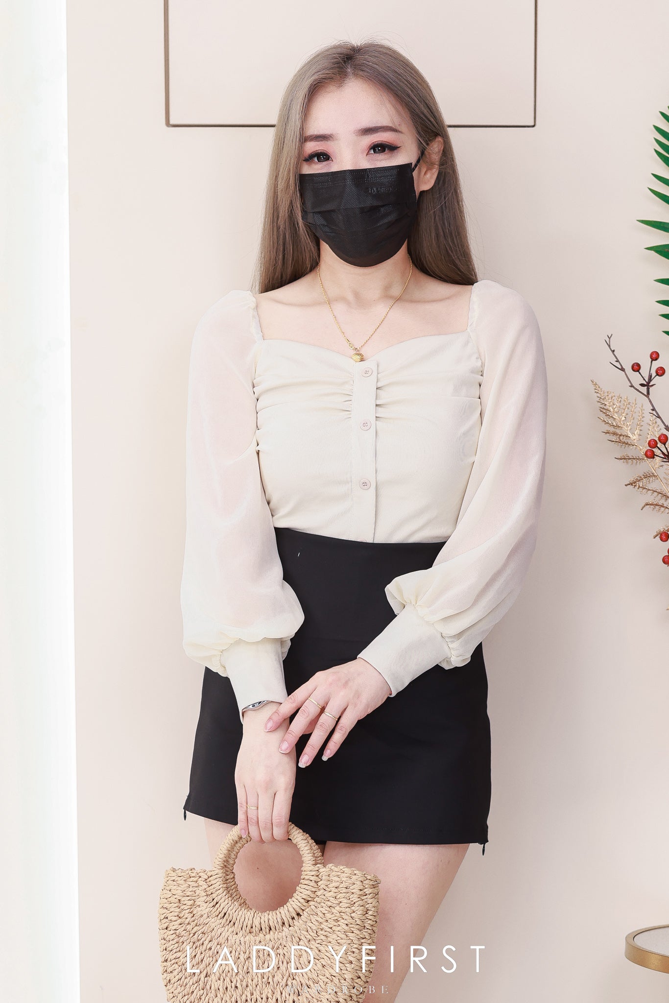 【S5911 / 16511】高品质设计侧边拉链可开叉西装高腰百搭裤裙 #前裙后裙有口袋 ❤️❤️