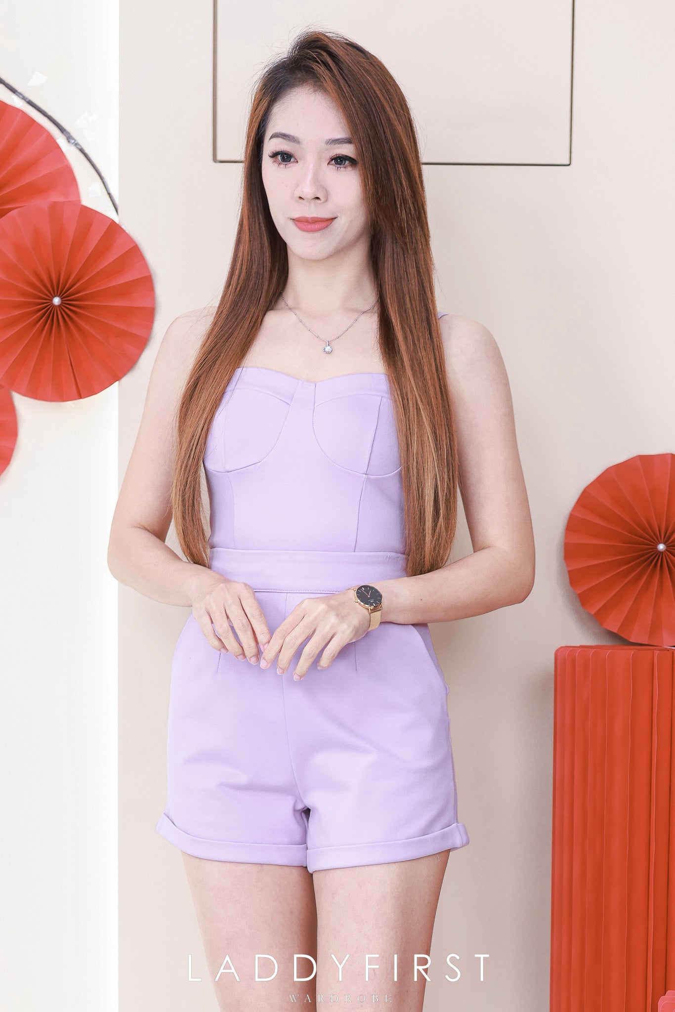 【SS8229591】【网站福利款✨】【LFW独家小圆饼】高品质两件式厚实罗马时尚套装 自调无袖肩带罗马上衣➕罗马高腰百搭短裤，有口袋 ❤️❤️
