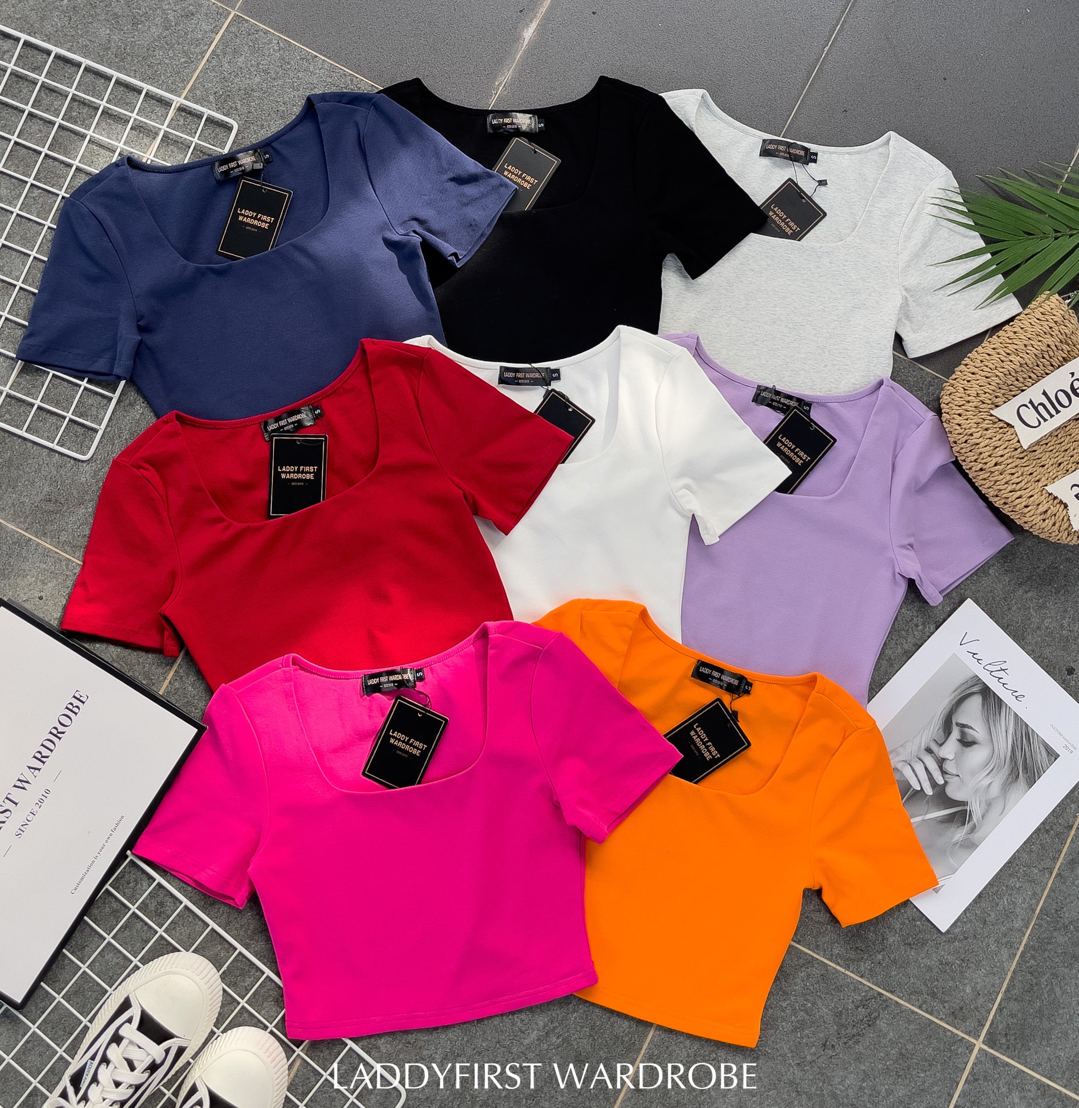 【T3371】前双后单层方领纯棉弹力百搭上衣 ❤❤ 【C-R1-C5】