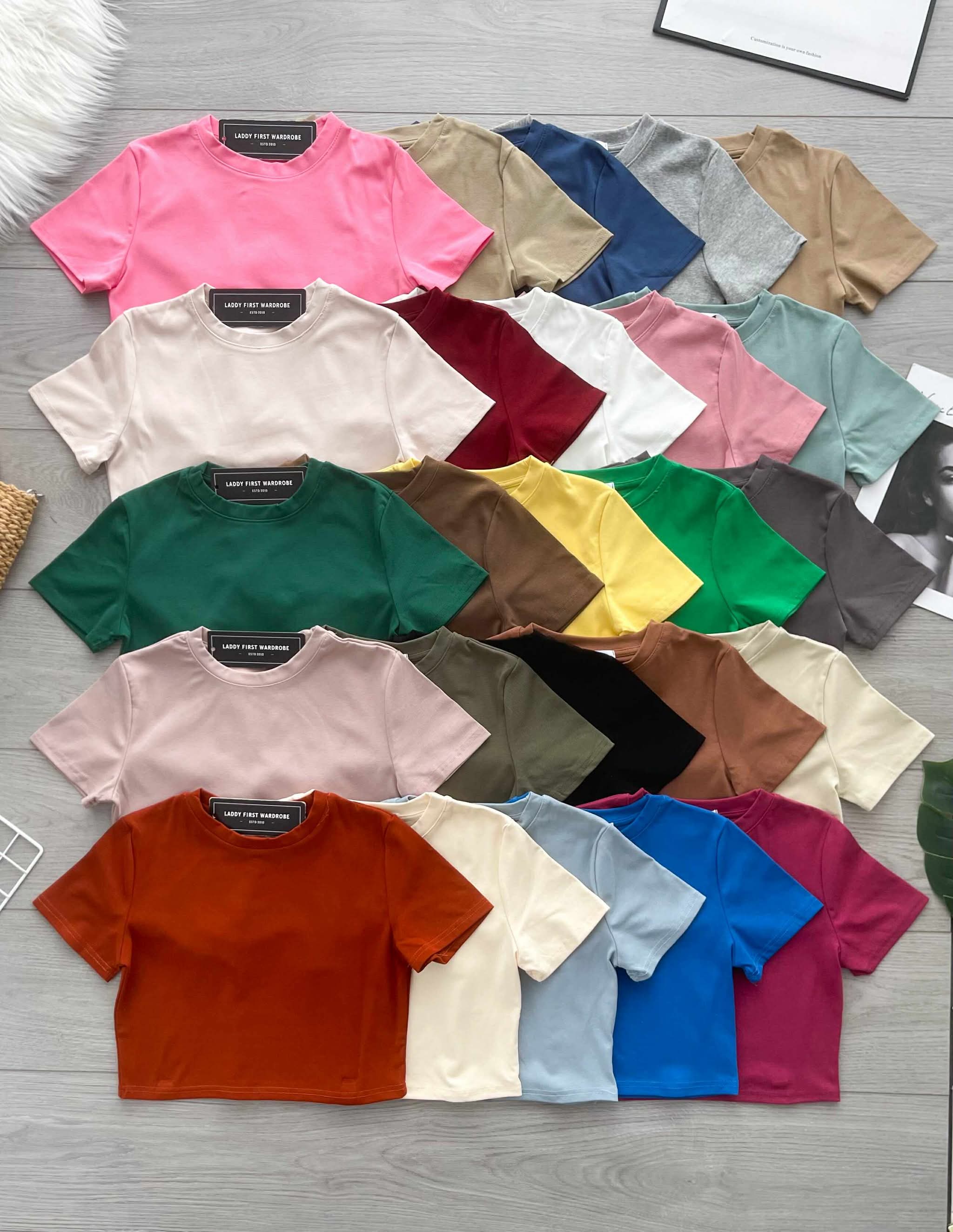 【T601】【高腰T】独家爆款高品质纯棉弹力圆领短袖简约日常百搭款上衣 #衣柜必入手百搭款 ❤❤