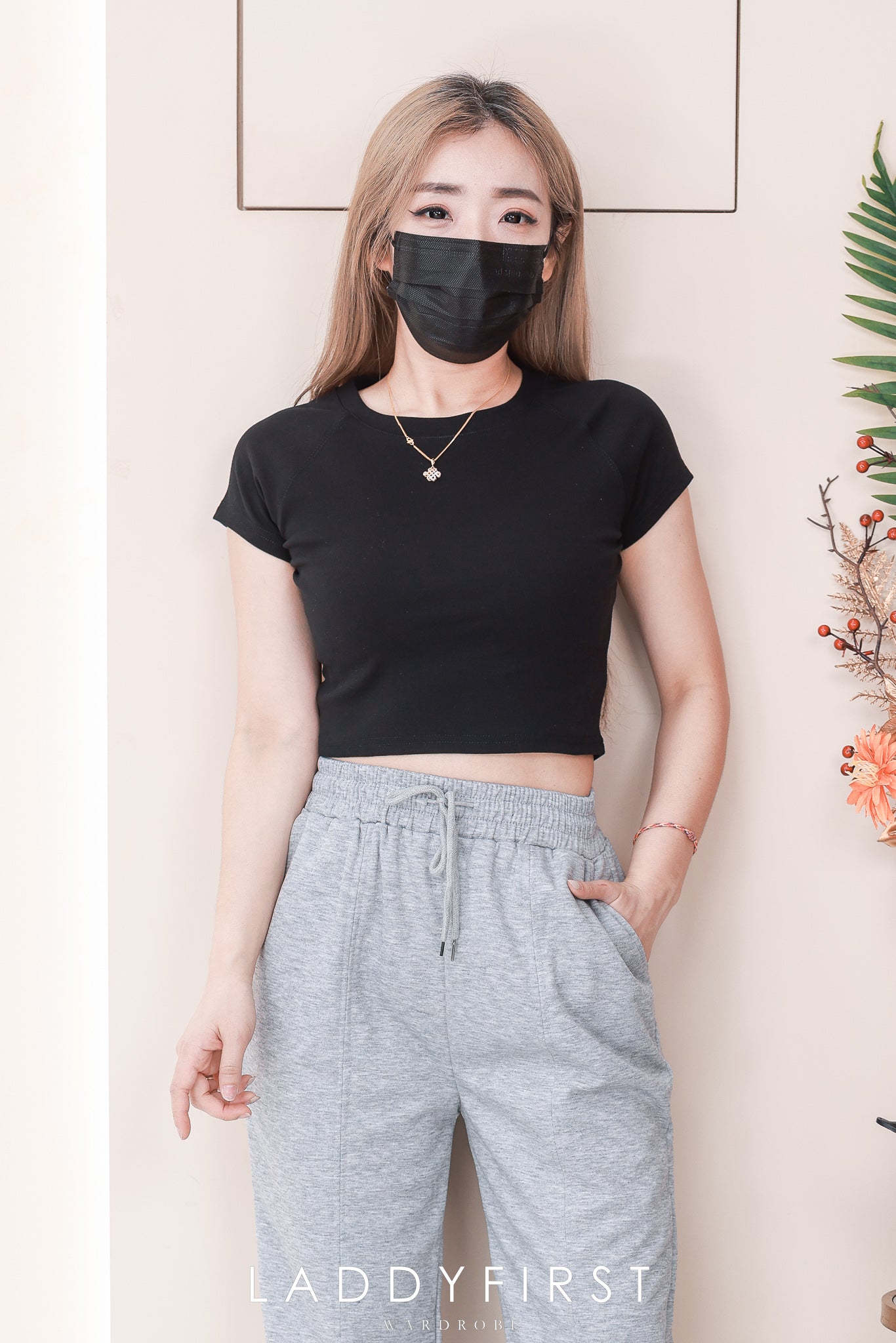 【L8817】高品质卫衣棉质松紧腰弹力休闲百搭运动长裤，有口袋 ❤❤ 【A-R1-C1】