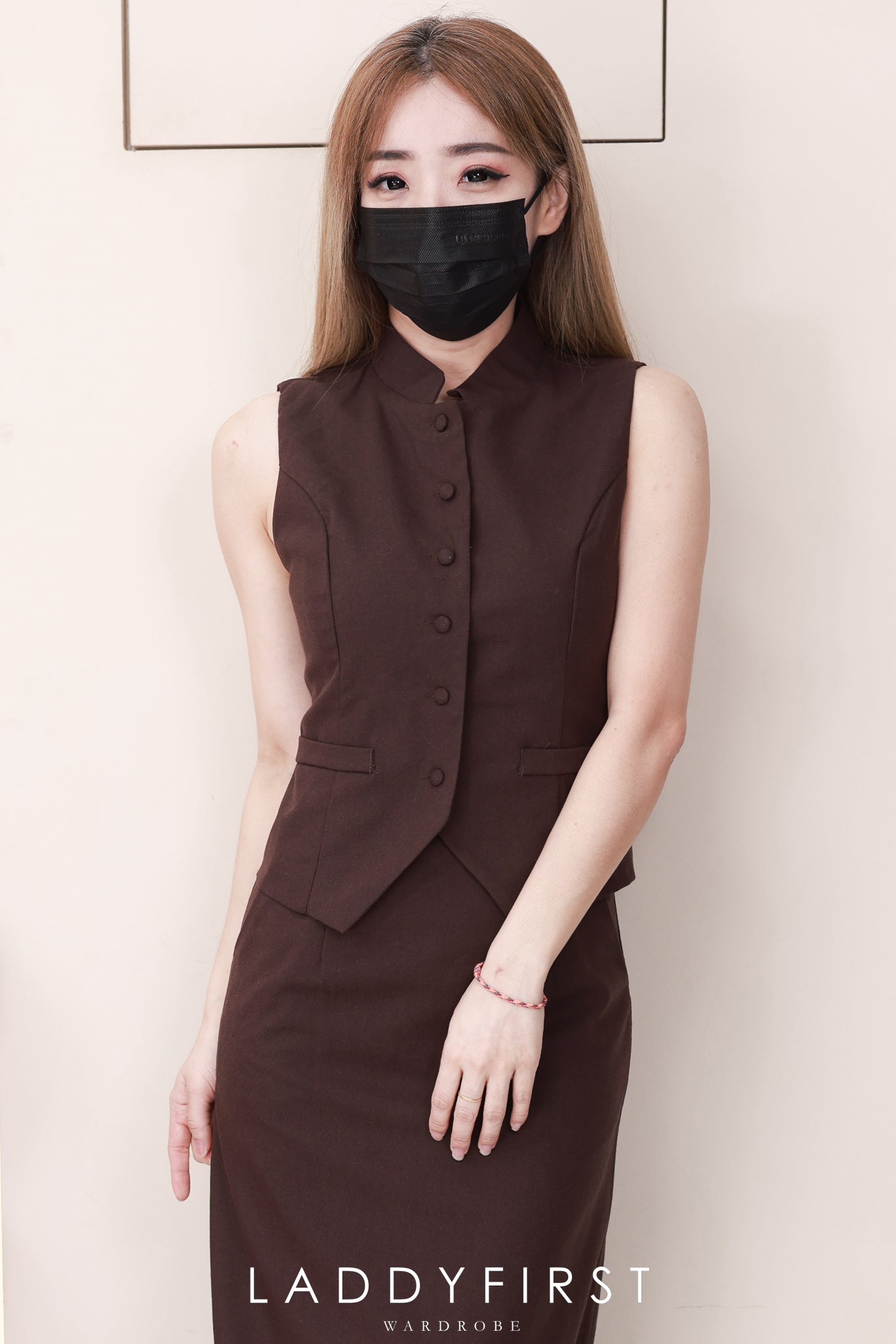 【SS82826】高品质两件式新中式棉麻套装 立领新中式马甲上衣➕棉麻高腰百搭裙子 ❤️❤️