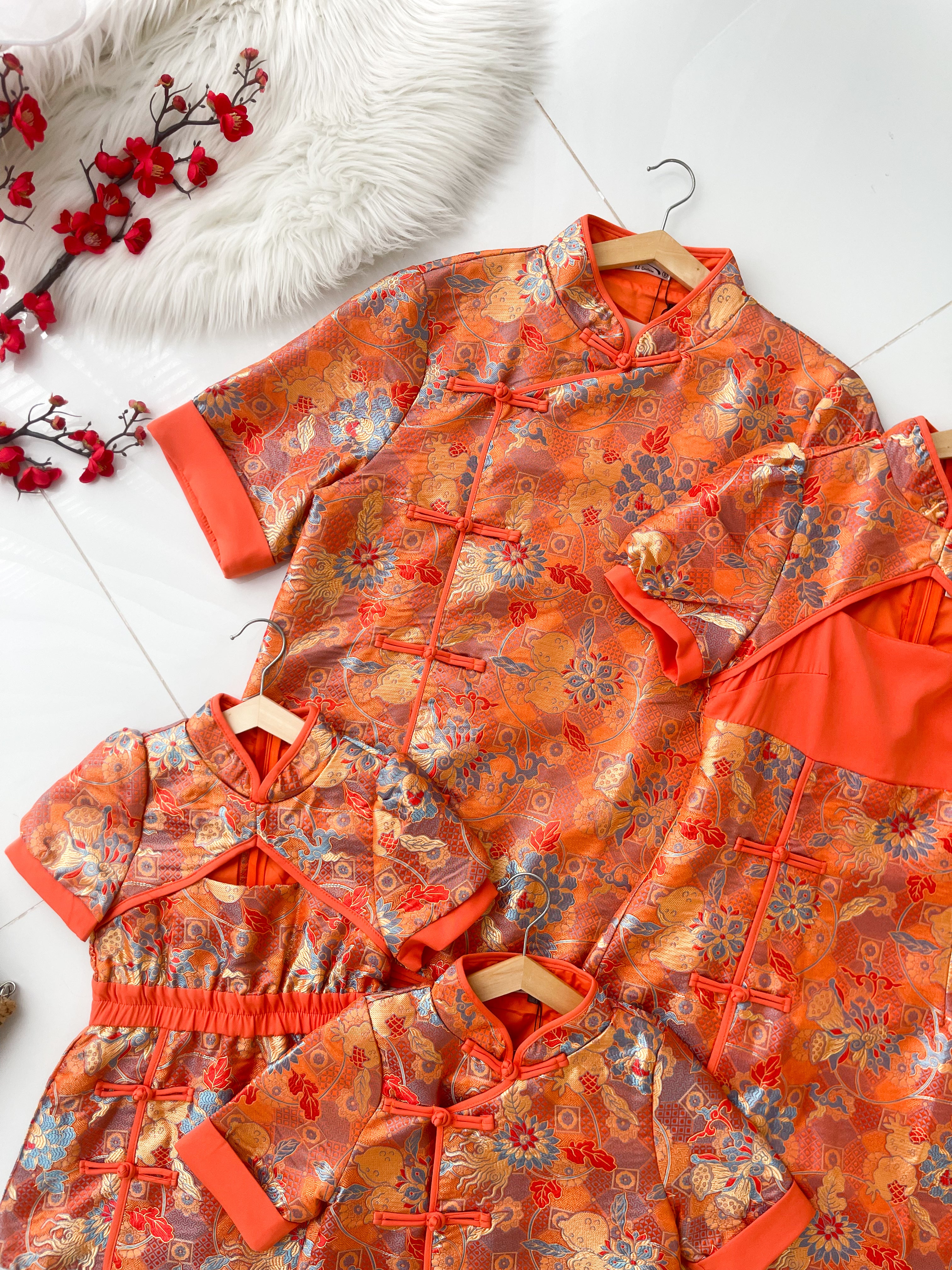 【D1029】高品质【女童】高端贵气国风显腰提花旗袍连身裙子 ❤️❤️【B-R1-C1】